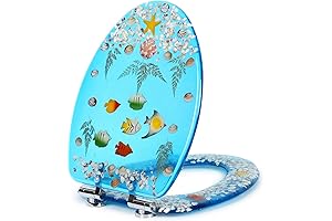 Cute Toilet Seat | Resin Toilet Seat (Blue Ocean Yellow Starfish, Elongated-19")...