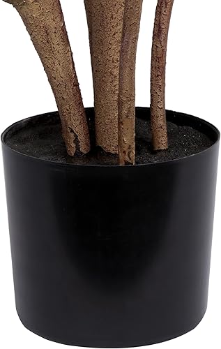 Miniatura 7 de Vickerman Árbol de goma en maceta para uso diario, planta artificial de 5 pies para interior con 132 hojas, planta falsa verde realista para
