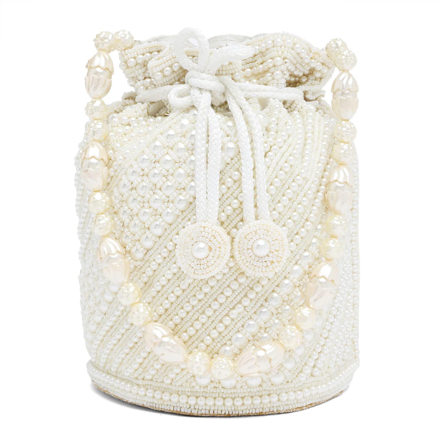 Peora White Potli Bags for Women Evening Bag Clutch Ethnic Bride Purse with Drawstring(P99W) (B0BB1VBXZ3) Amazon Price History, Amazon Price Tracker