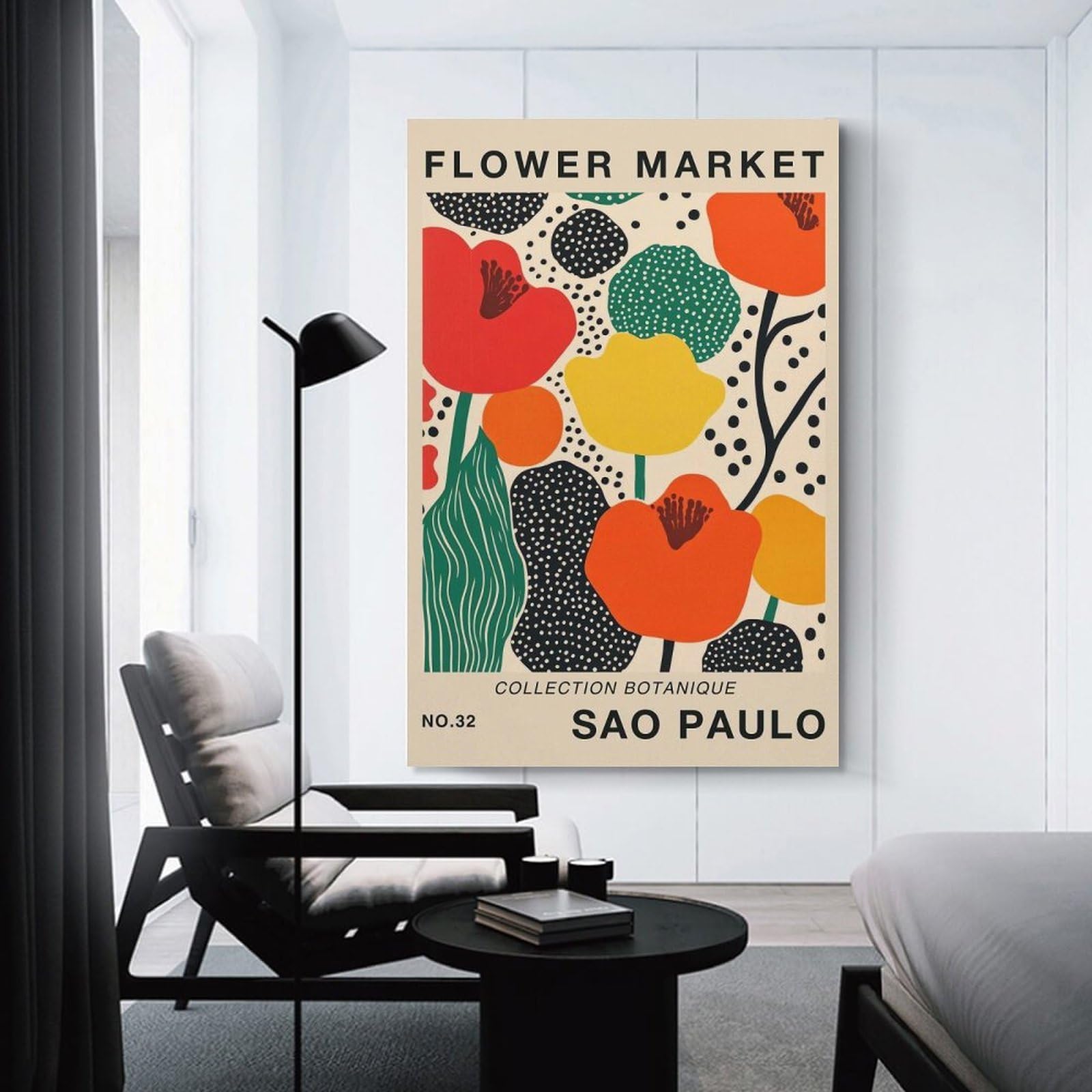 Junmoney Wall Picture Print Sao Paulo Flower Market Print, 20x30inch(50x75cm), for Wall Displays, Bedrooms Or Room Updates, Wall Decor Suited to Curated Displays