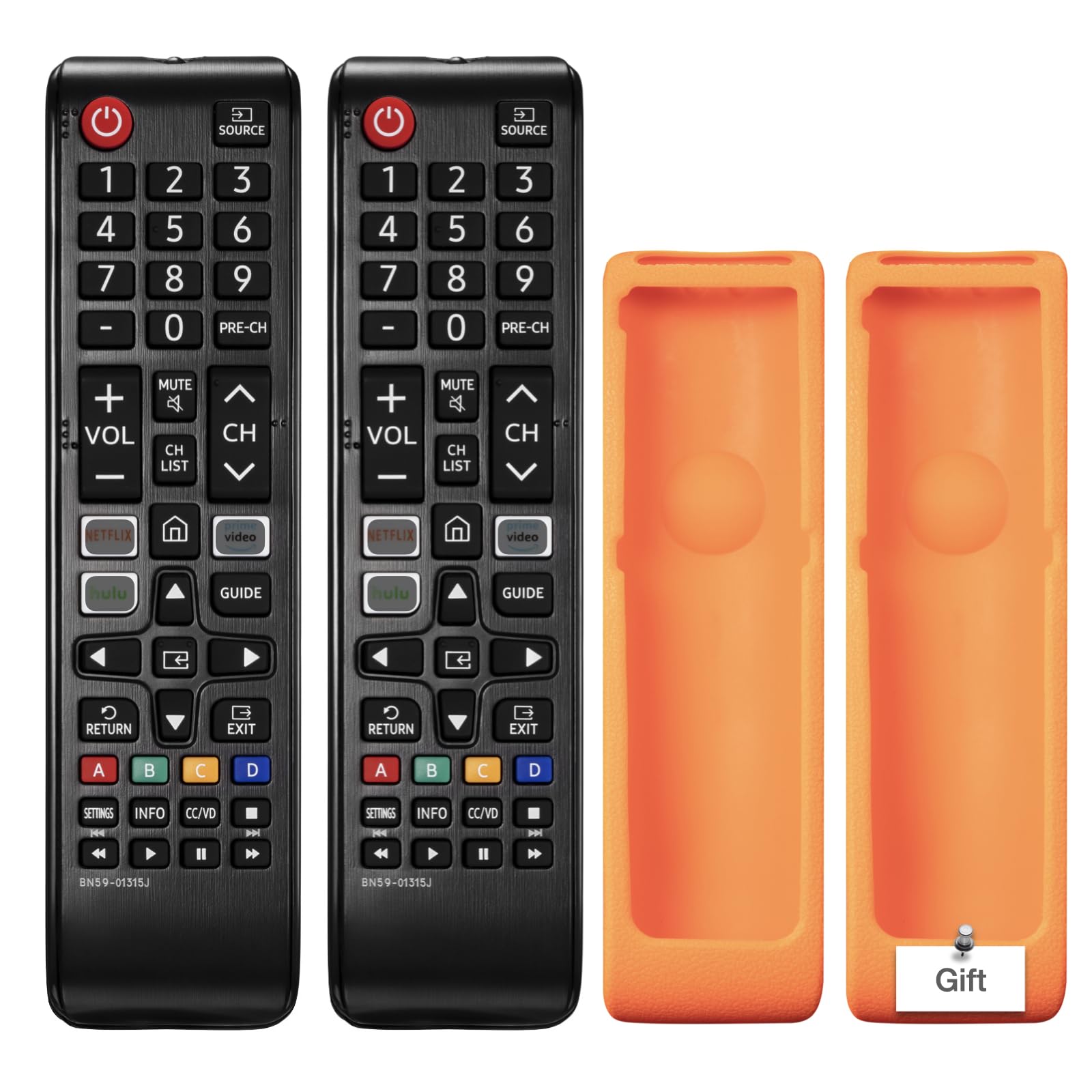 (Pack of 2) Universal Remote for All Samsung TV Remote BN59-01315J Replacement for All Samsung LCD LED HDTV 3D Smart TVs with Hulu Netflix PrimeVideo