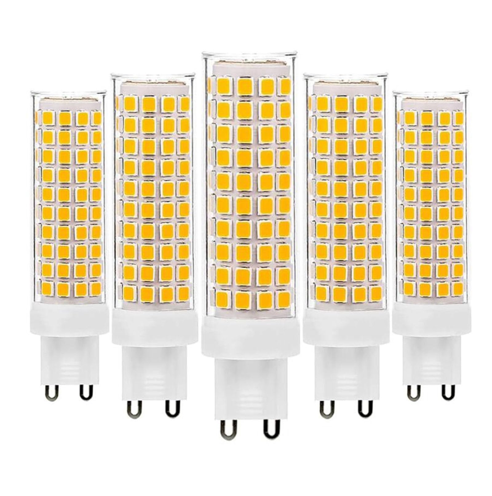 Bombillas LED G9 blanco neutro 4000k 15W repuesto 150W Ahorro de energía Sin parpadeo No regulable Para iluminación del hogar lámparas techo dormitorios cocinas(5pack)