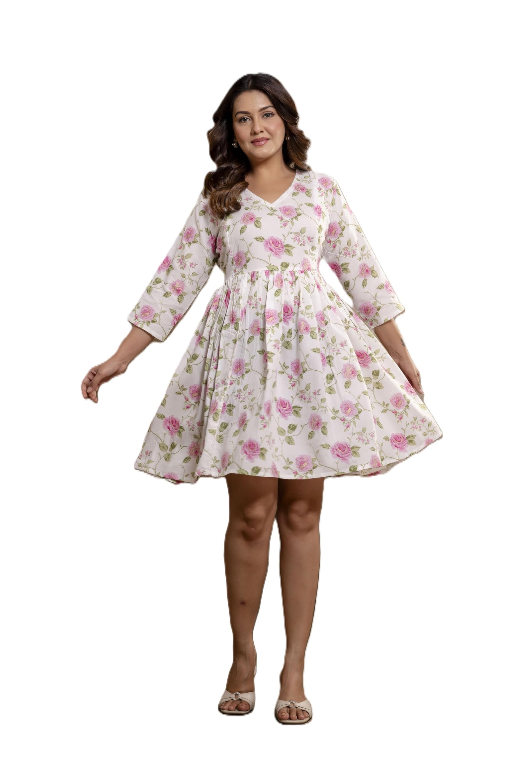 Enterprises Floral Rayon Maternity | Feeding Short Dress | Pre & Post Pregnancy Floral Printed Maxi | Nighty for Pregnant Woman-image-33