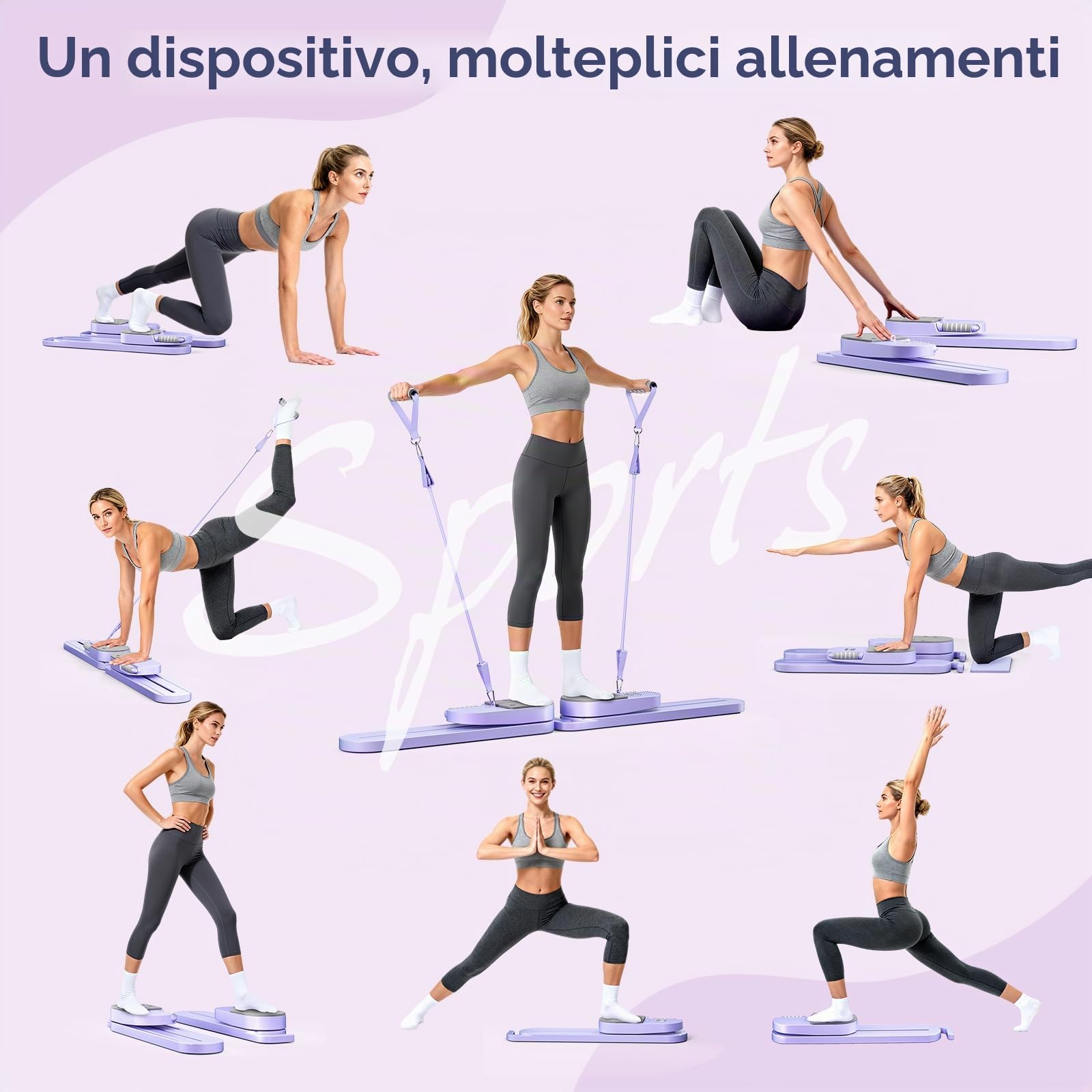 Split Pilates Board Aggiornata, Reformer Pilates a LED, Attrezzatura per l'Allenamento Completo del Corpo, Trainer Addominale Multifunzionale per l'Attrezzatura Domestica