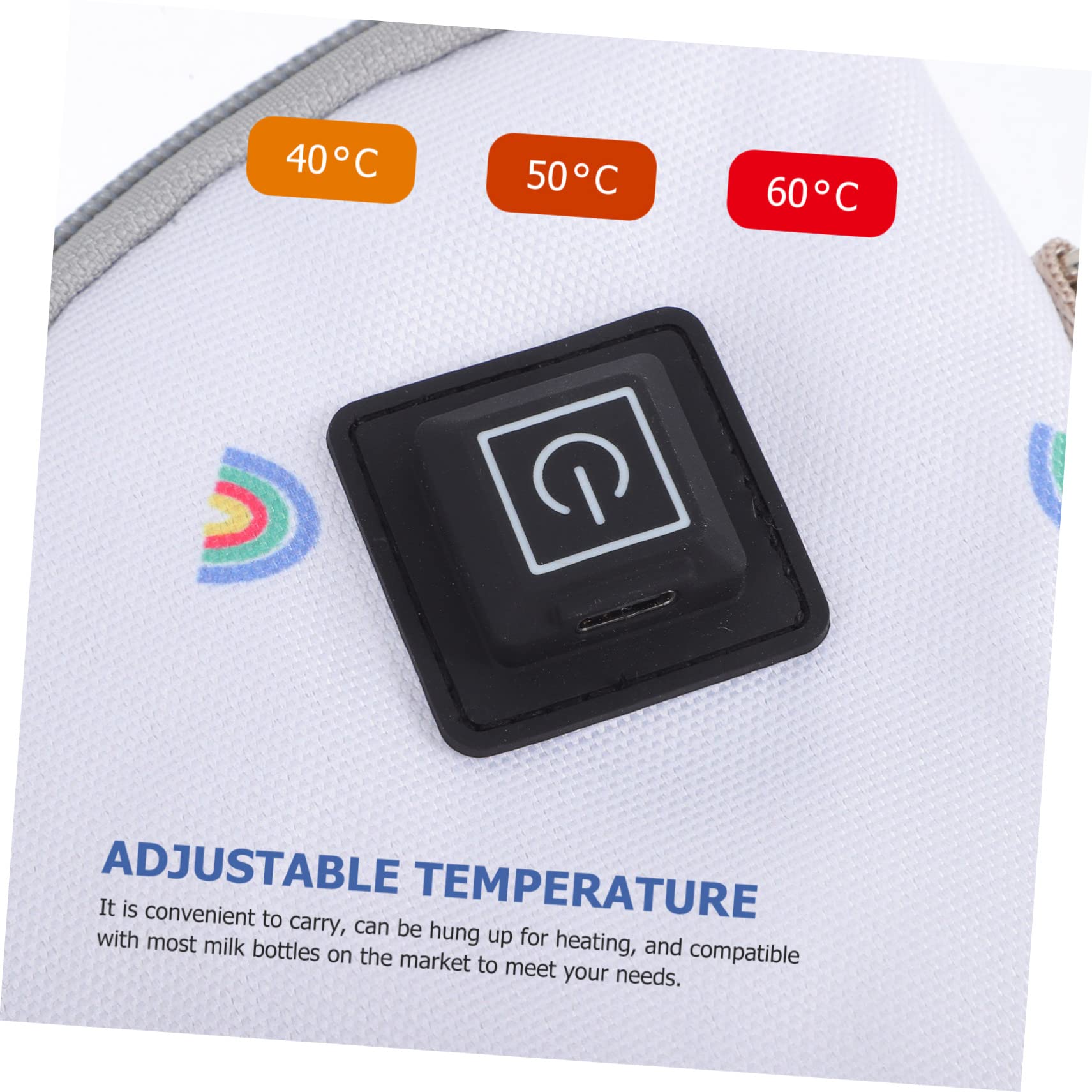 VICASKY 2pièces -biberon Portable Usb Pour à De Température Conserve Lait Maternel Chaud Et Pratique Pour Sorties Gris Arc-ciel