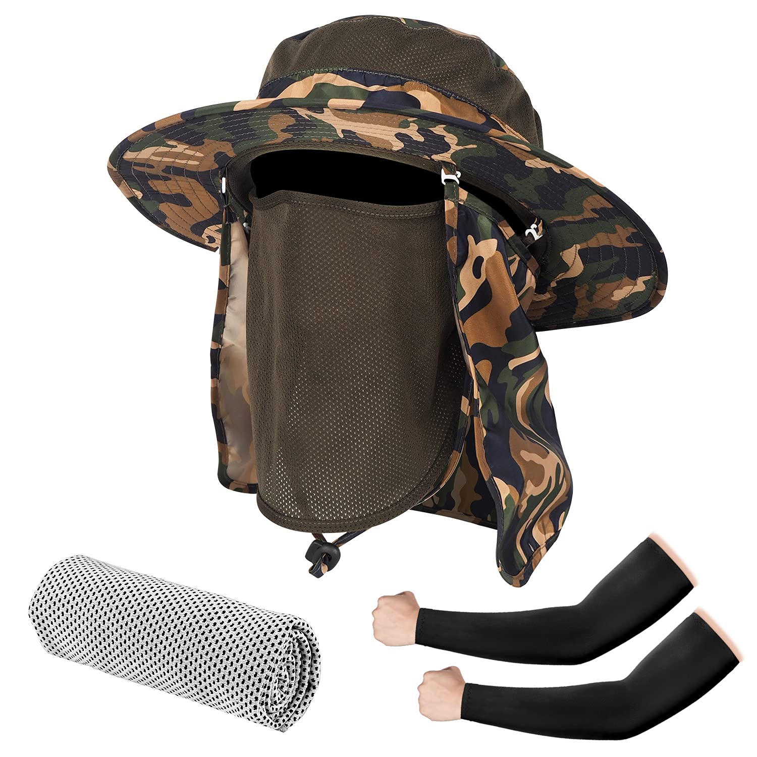 SeektopFishing Hat, UPF 50 Protection Sun Hat with Removable Neck Flap and Face