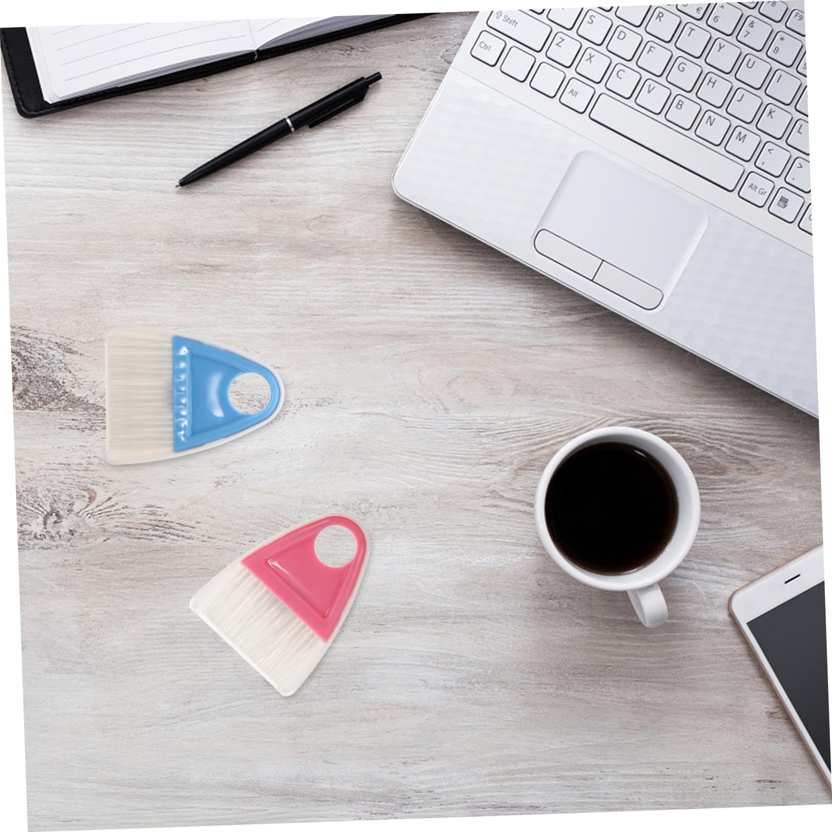 TOVINANNA 2 Sets Desktop Broom and Dustpan Cleaning Kit Mini Household Accessory for Efficient Pet Hair and Debris Removal Color Random for Home and Office Use Random Color