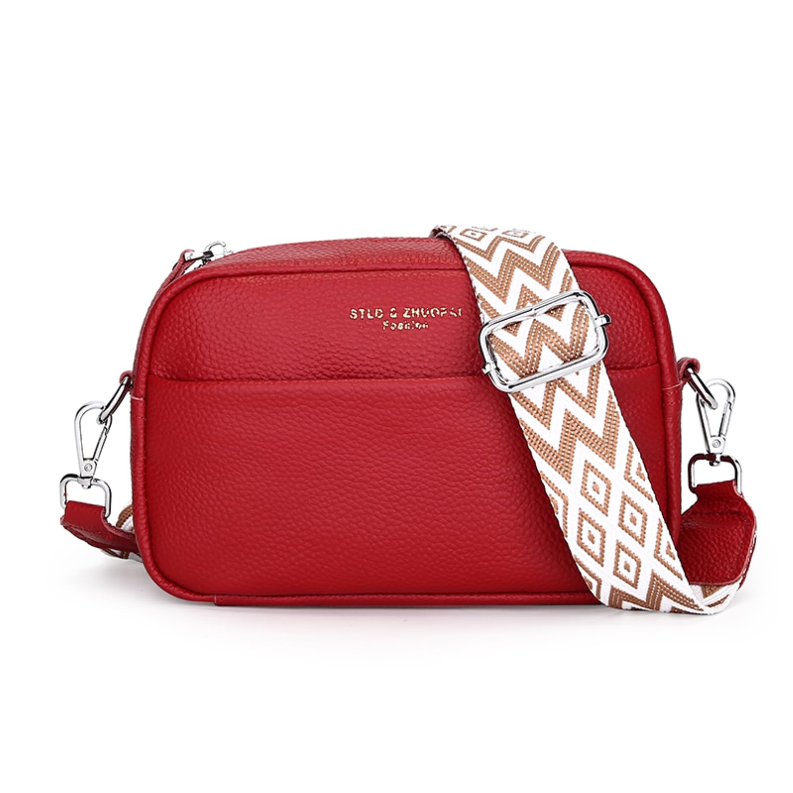 XCSTYY Women's Bags Crossbody Shoulder Bag, Luxurious Cowhide Handbag -red