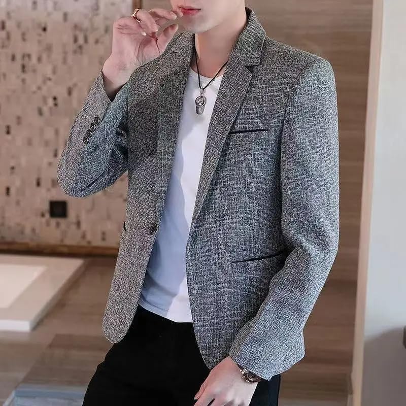 Jacket for Men Thin Slim Fit Man Spring Suits Blazers Vintage Korean Style Coats3