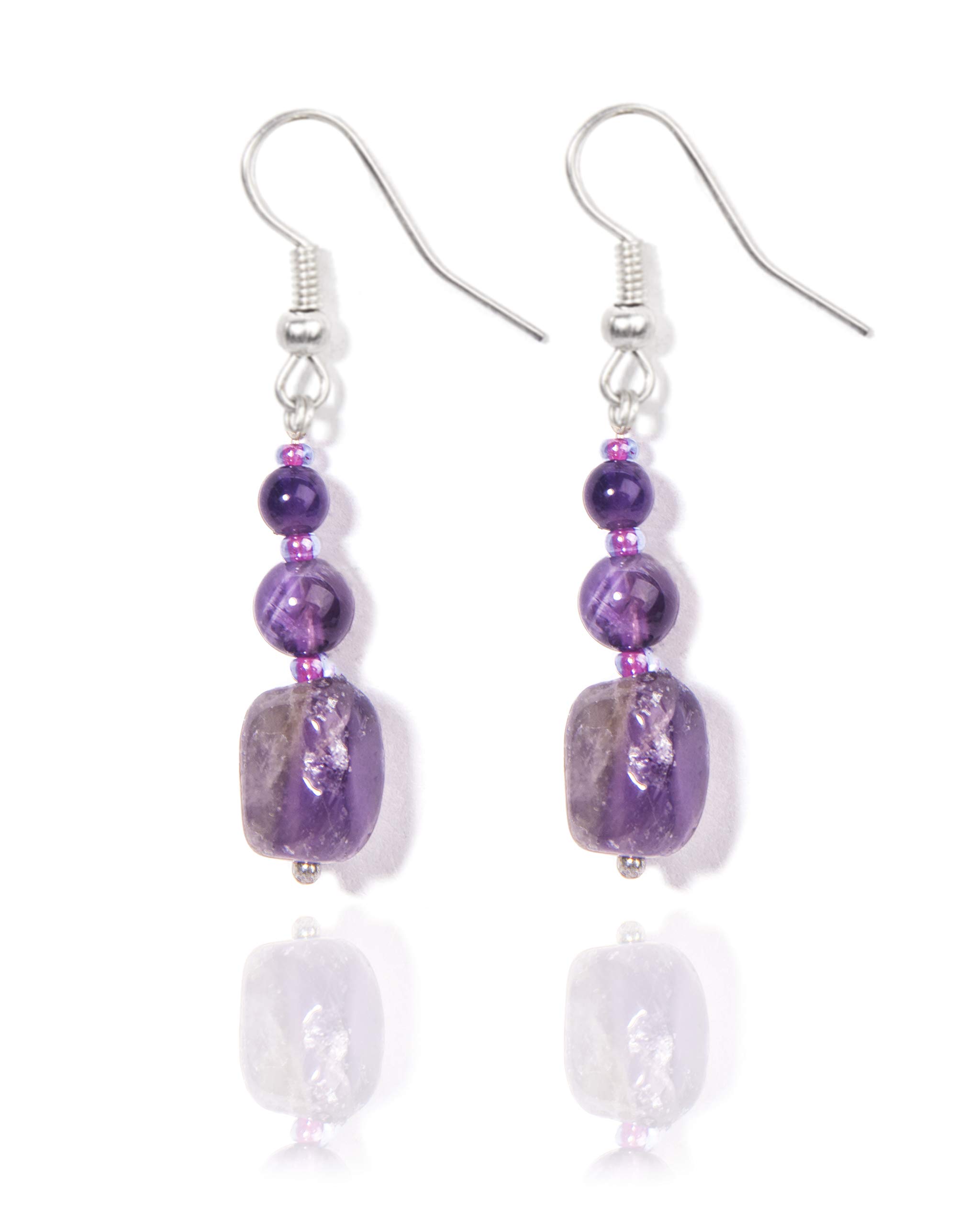 Gempro Natural Amethyst Crystals Dangle & Drop Earrings for Women (B07KXX61TK) Amazon Price History, Amazon Price Tracker
