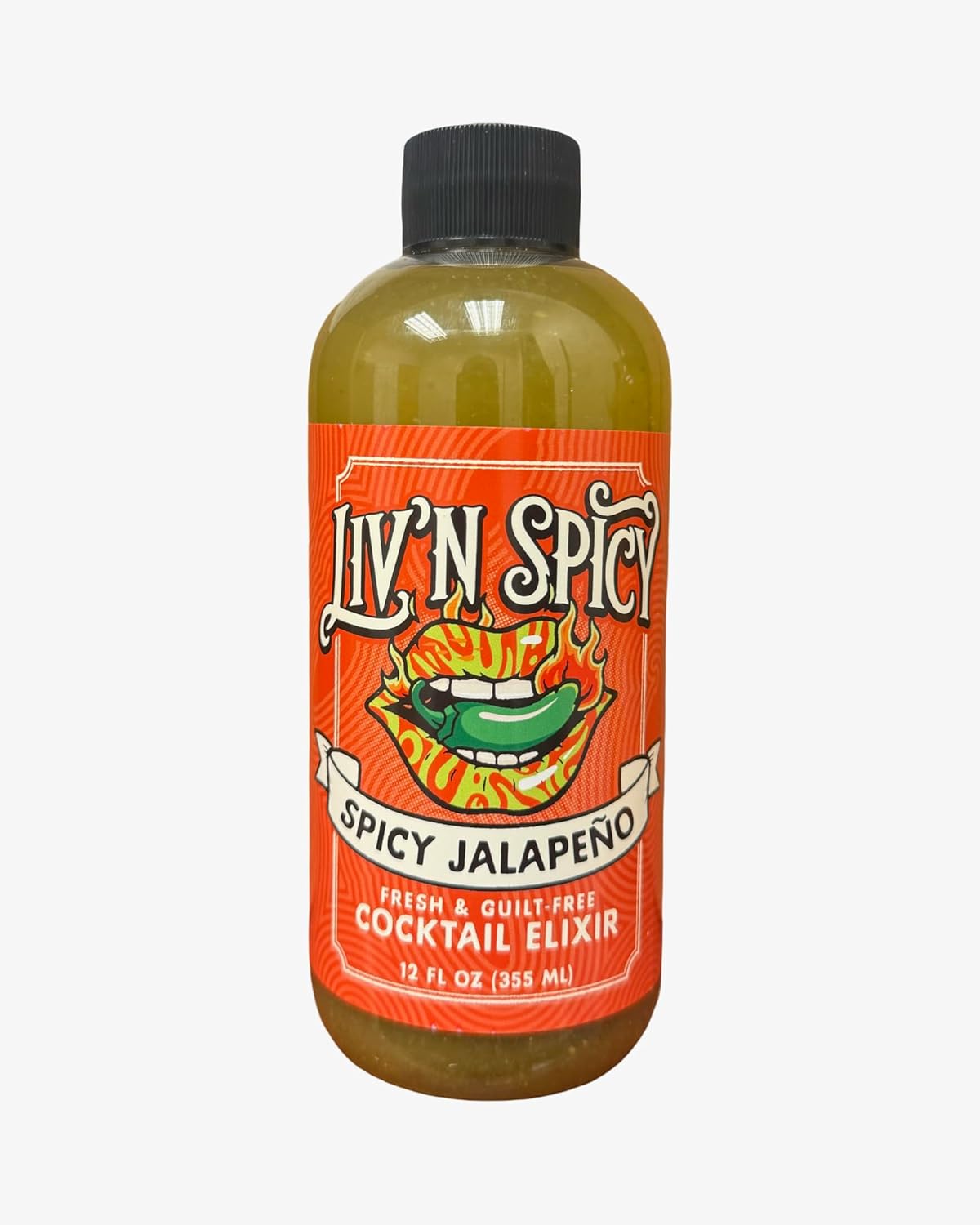 Liv’n Spicy | Spicy Jalapeño Elixir | 12 fl oz | Zero Calorie Cocktail Mixer | Vegan | Sugar-Free | Organic Jalapeño Infusion | Guilt-Free Heat | Drink Enhancer | Margaritas, Bloody Marys, Mocktails