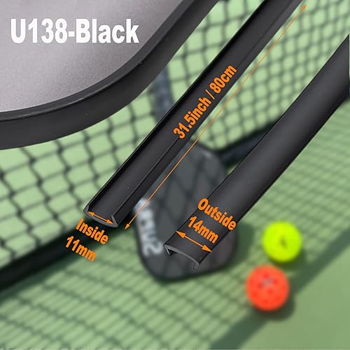 Miniatura 2 de 2 protectores de borde de paleta de pickleball, 31 pulgadas de largo, protege la superficie de la pala, añade peso, mejora el control, cambia el