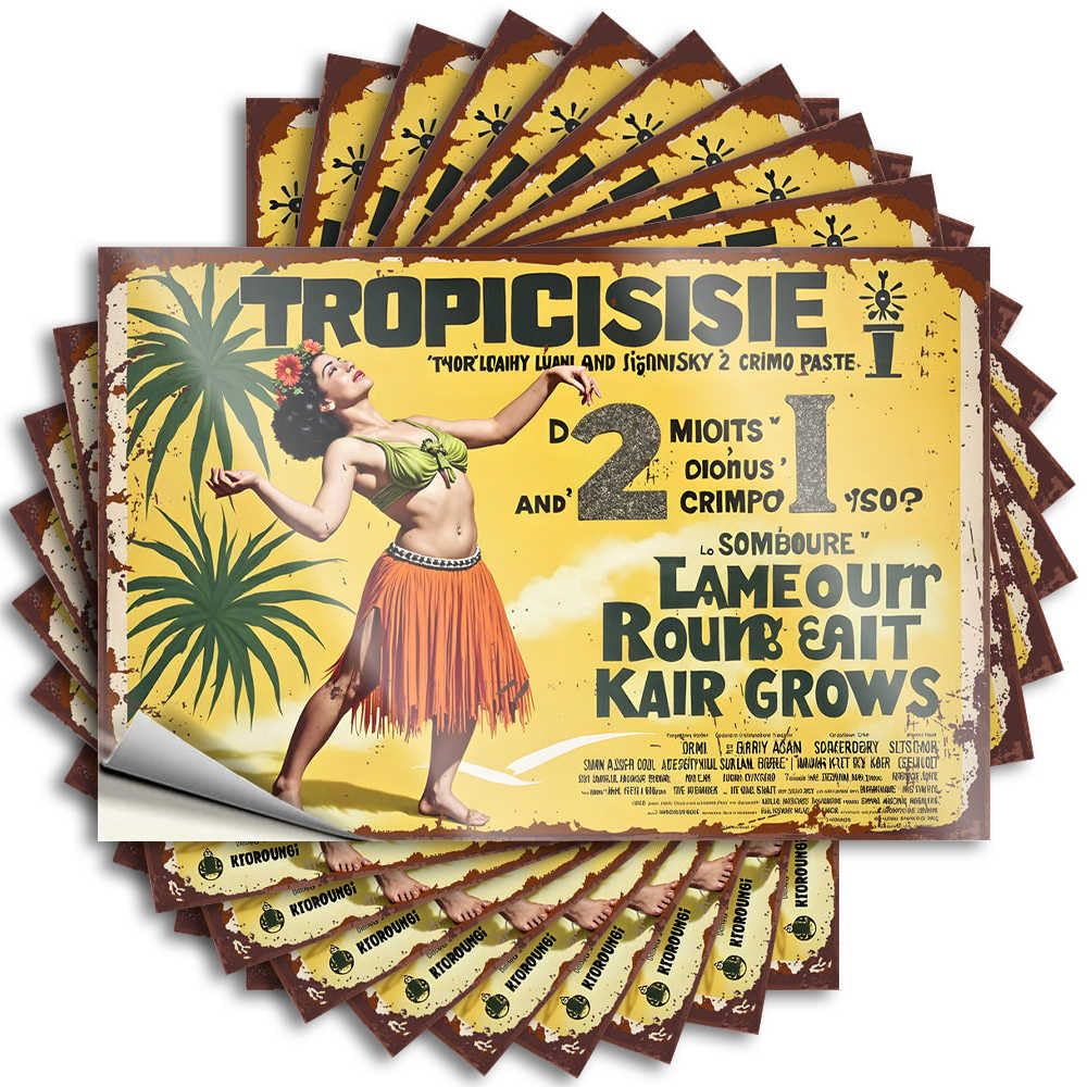 Beer, Decals Funny Cover Quote Stickers, Western No Residue Decals for Luggage | Science Party Favor Custom Hawaiian Hula Dancer: Tropical Paradise Poster(12X18CM)