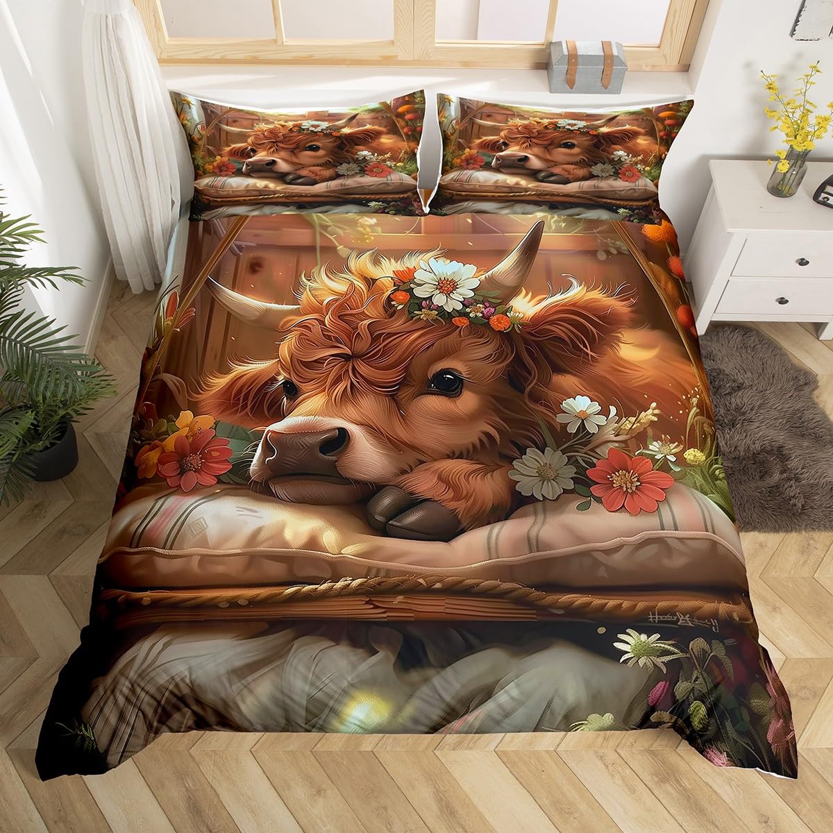 Housse de couette 135 x 200 cm enfant animaux de la ferme