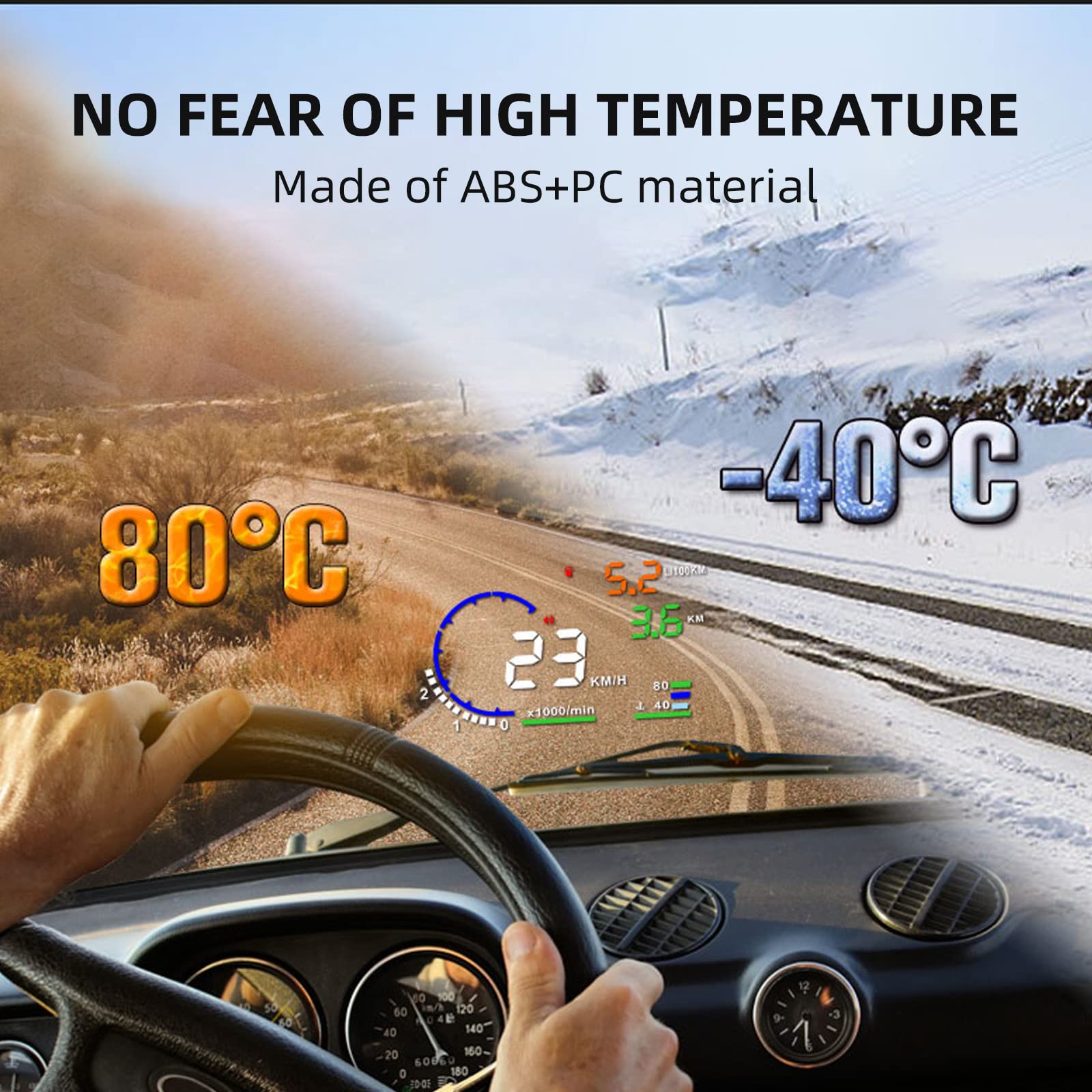 Samochód HUD, A8 5,5-calowy Wyświetlacz Head-up Wyświetlacz na Przedniej Szybie Wyświetlacz Head-up do Samochodu, Aby Wyświetlić Ogromny Zakres Statystyk Samochodu z Wtyczką Interfejsu OBDII lub EUOBD