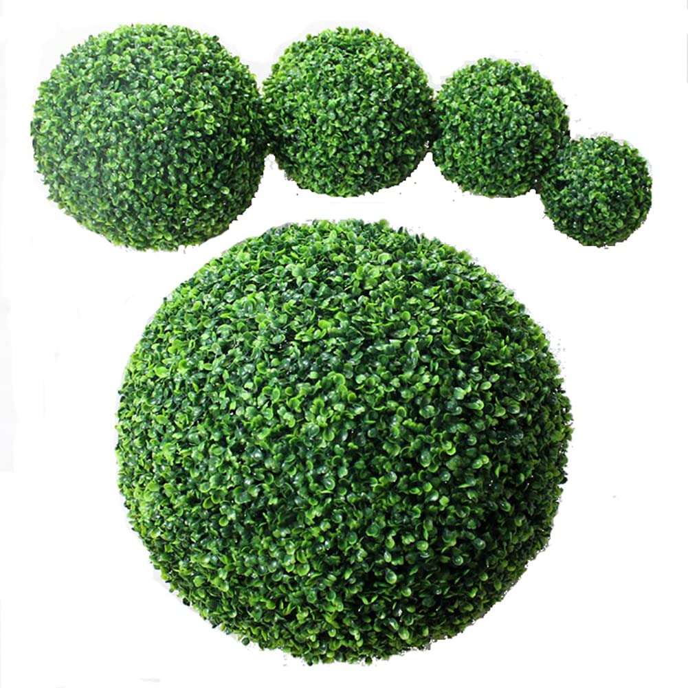 Artificial Plant Boxwood Topiary Balls, Green Plant Wall Greenery Simulation Heart-Shaped Grass Ball Plant for Backyard,Balcony,Garden,Wedding Decor 11.8inch*11.8inch，2pcs