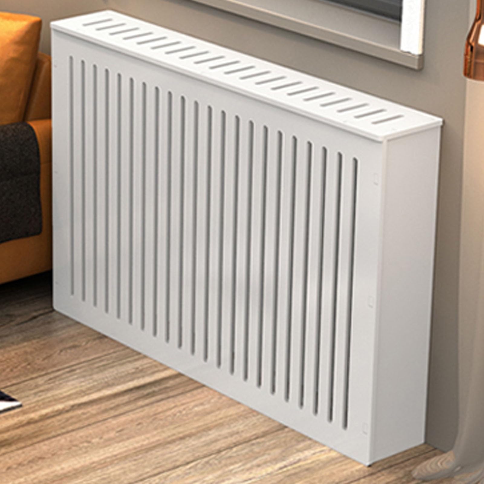 Cubre radiador blanco moderno para ocultar calefactores viejos y proteger paredes