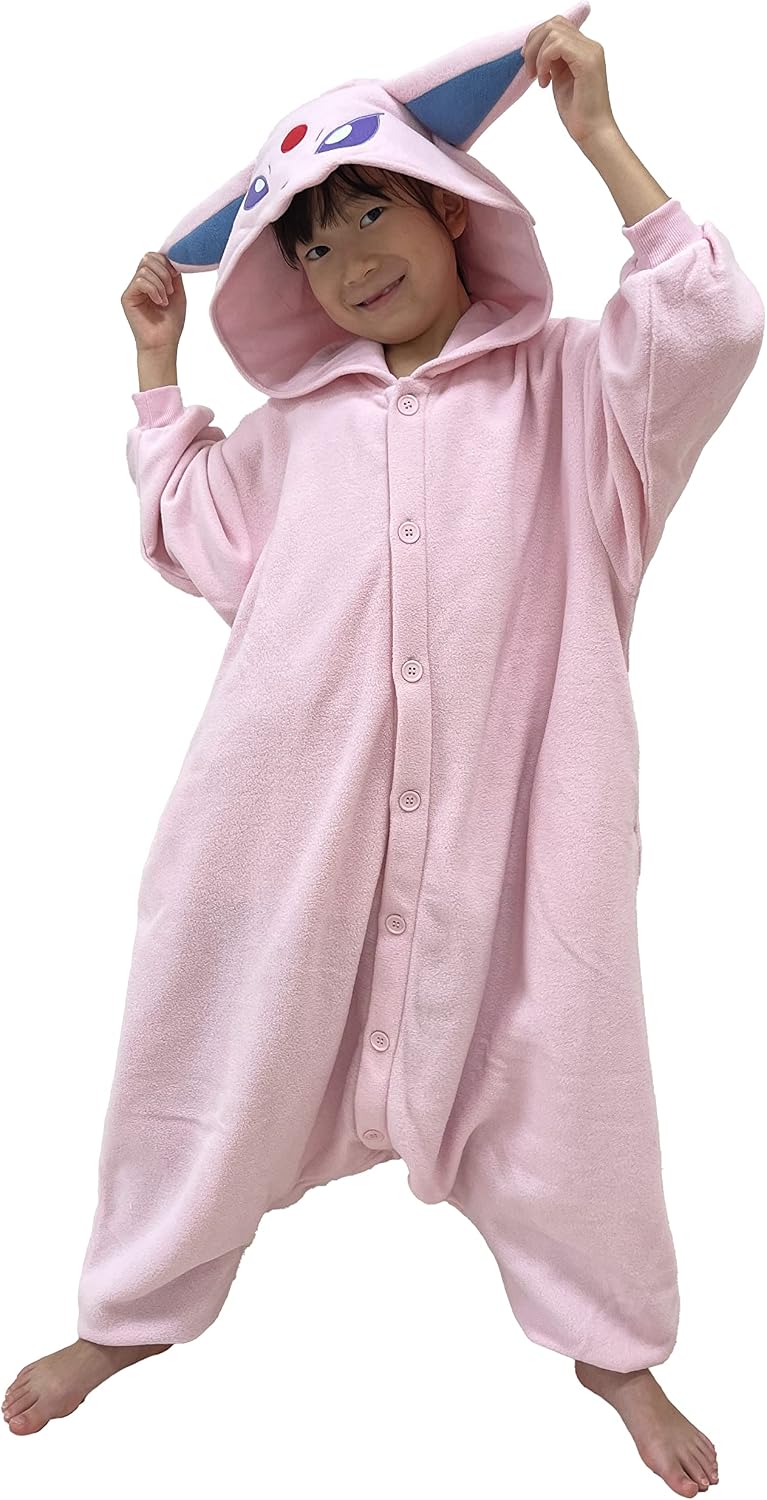 SAZAC Kigurumi - Pokemon - Espeon - Onesie Jumpsuit Halloween Costume -Kids Size (7-9 Year Old)