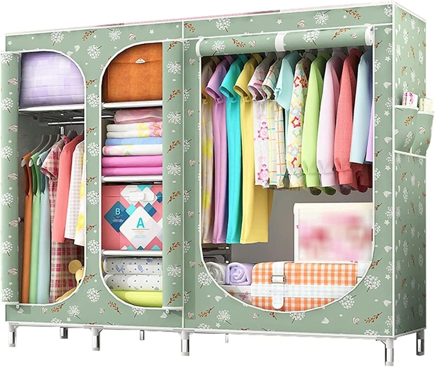 Wardrobe 3 Doors Portable Cloth Wardrobe Homestay Condominium Simple Assemble The Wardrobe Clothes Rack (Color : I Size : 168 170 45CM) (F 168 * 170 * 45CM)