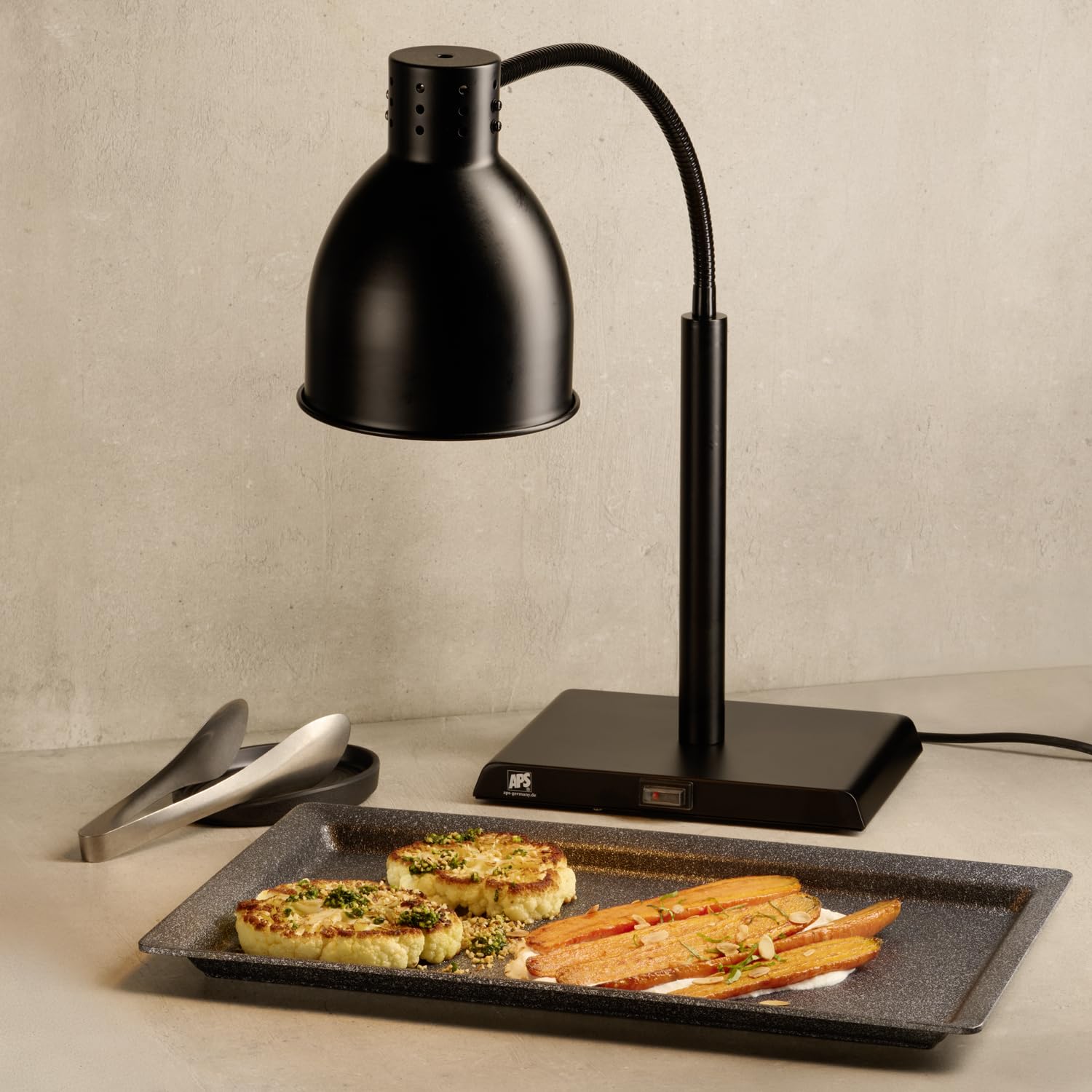 APS 12267 Lampa grzewcza/most grzewczy – żelazo czarne, 27 x 20,5 cm, 250 W, giętkie