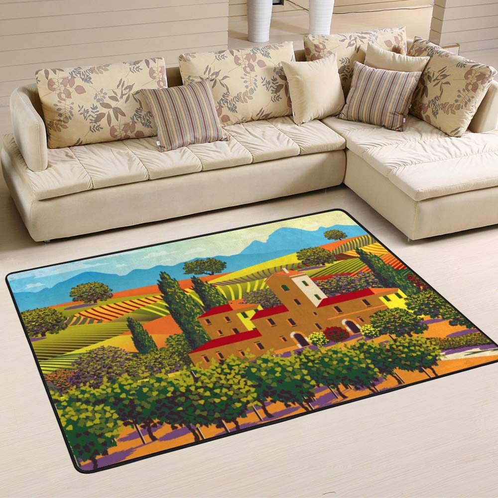 Tapis naturel rustique Ruchen tissage durable de 63x48 inch