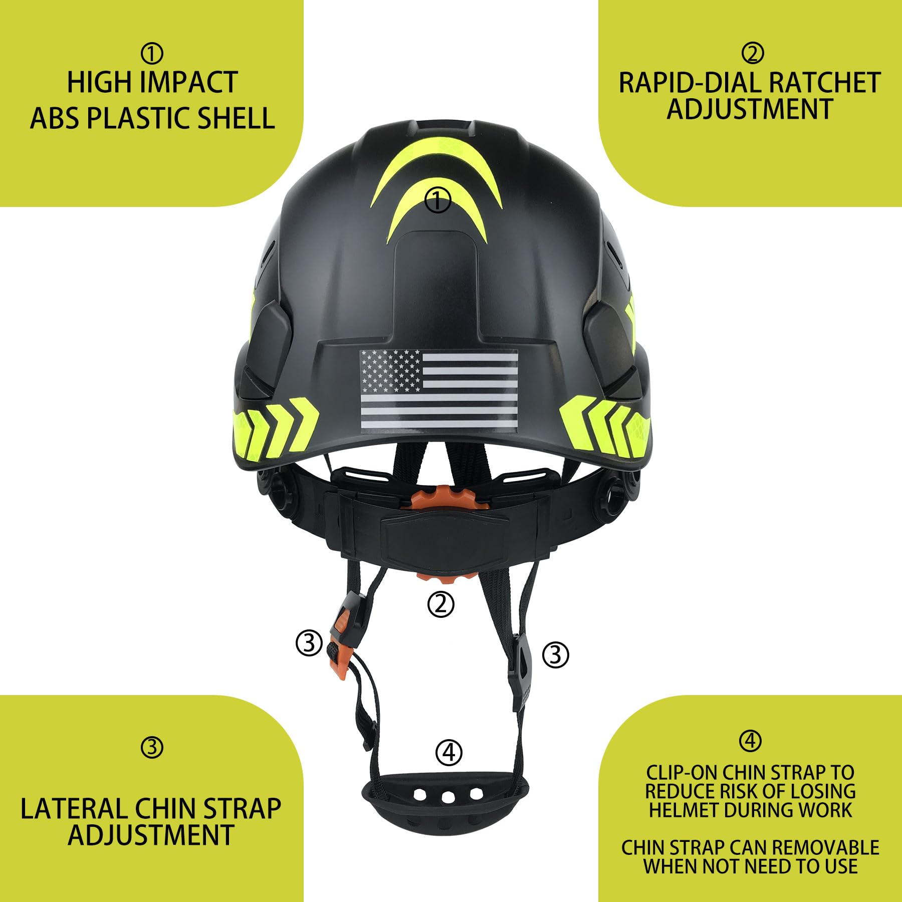 Schutzhelm, Hardhats für Bauarbeiten, verstellbar, ABS, leicht, ANSI Z89.1, CE, EN397