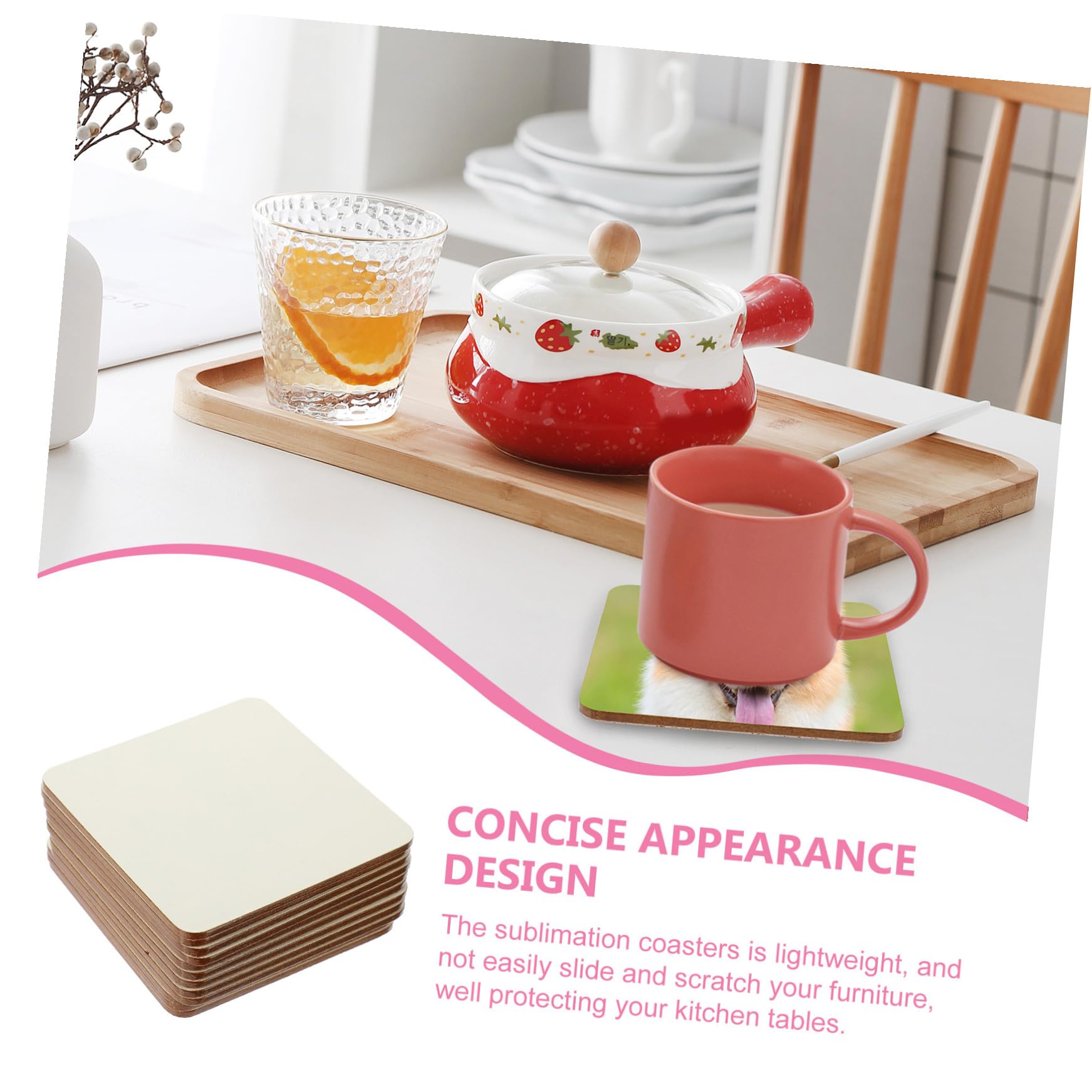 Operitacx 12piezas Blank para Sublimación Posavasos De Corcho y Cojines De Taza Personalizables para y