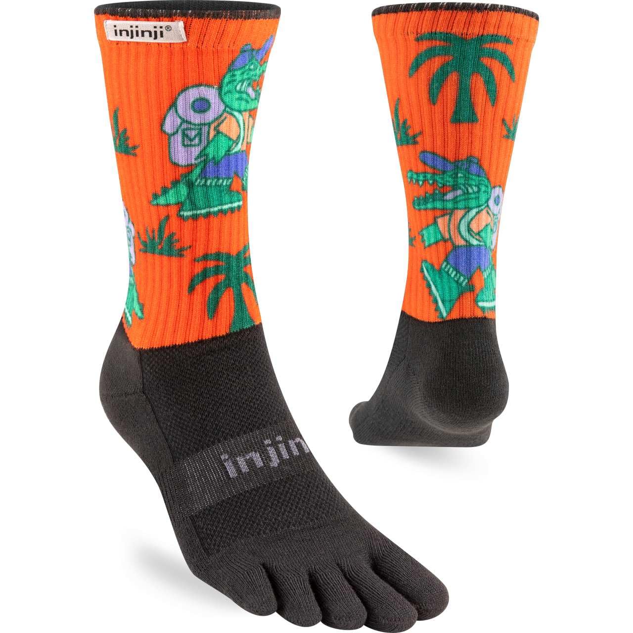 Injinji ARTIST DESIGNED MEN'S CREW SUBTROPICAL L Toe Socks, Subtropical, L