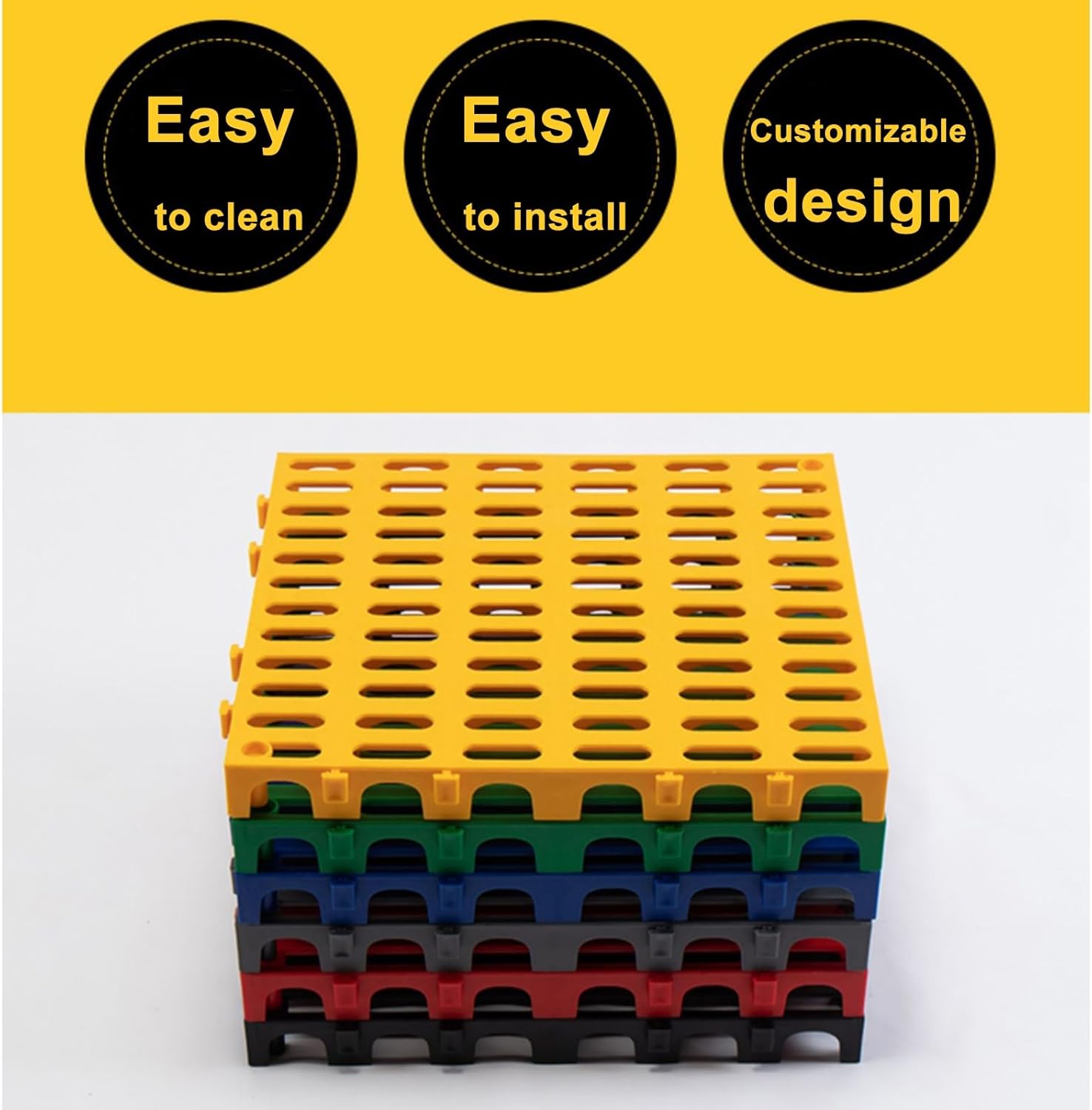 Waterproof Plastic Pallet, Lightweight Storage Grid Pad, Interlocking Storage Pad with Breathable Grids for Restaurant Kitchens Shops Supermarket Basement Storage Warehouse(Green,80x40cm/31x16in)