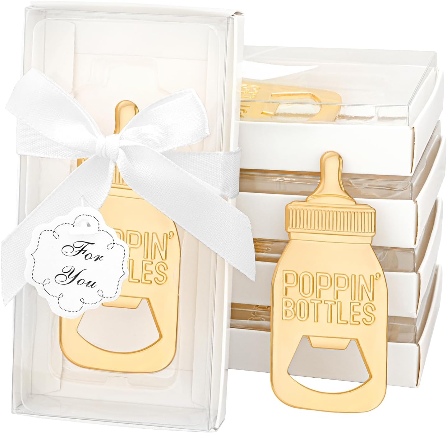 24 pcs Bottle Opener Baby Shower Favor for Guest, Feeding Bottle Opener for Wedding Favors Baby Shower Giveaways Gift to Guest, Party Favors Gift,Decorations or Supplies for Guests White