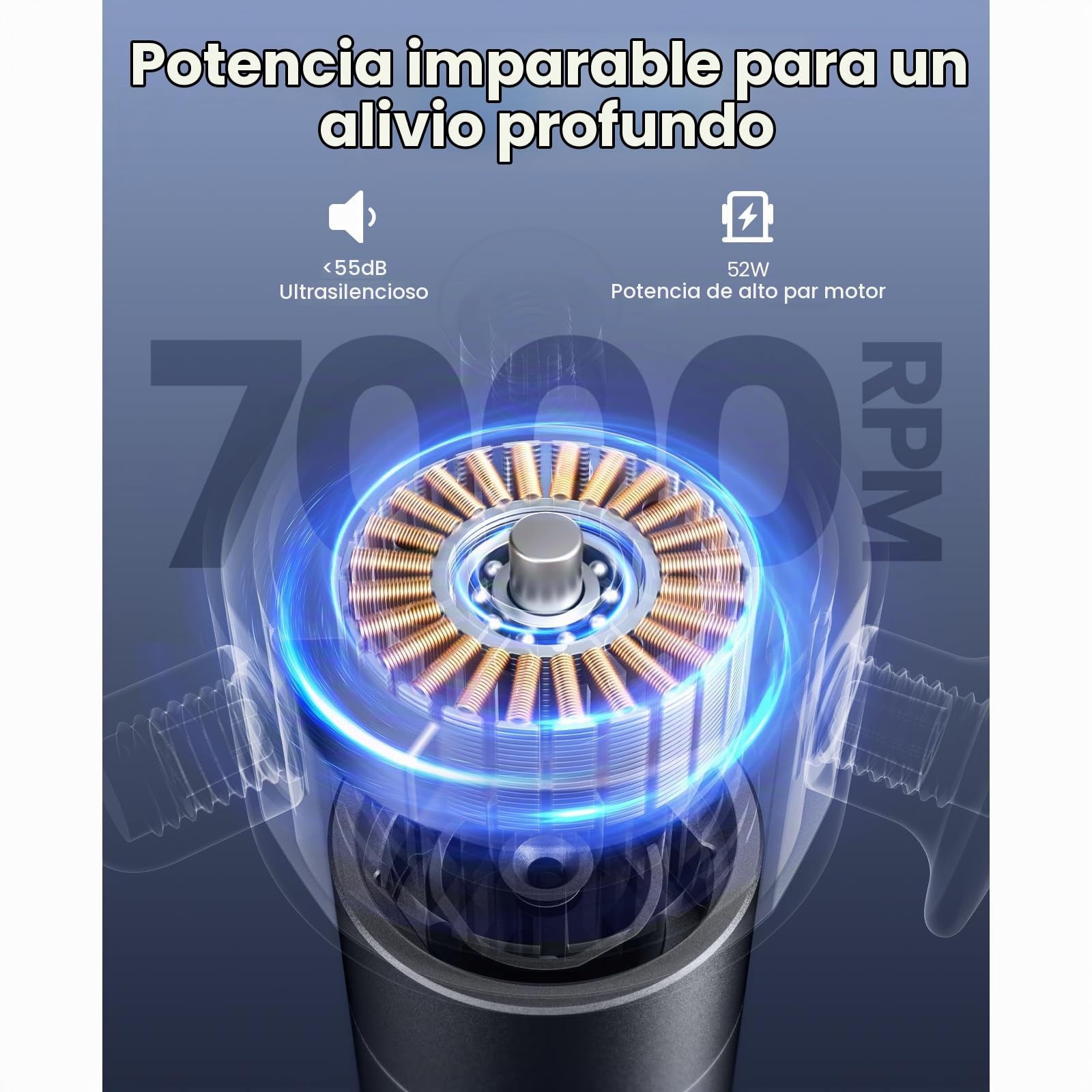 BOB AND BRAD VibeFlow Masajeador Muscular, Alternativa a Pistola de Masaje Muscular, 116Hz, 7.000 rpm, Masajeador de Tejido Profundo, Fascia y Puntos Gatillo, Espalda, Cuello, Hombros, Piernas