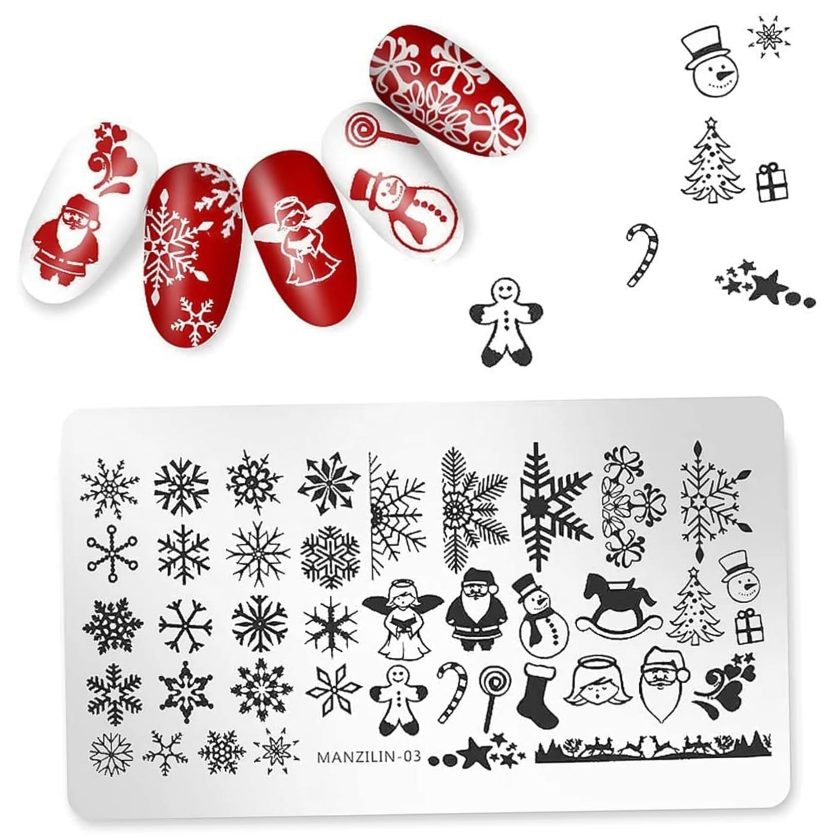 Beaupretty 15 Piezas para estampar uñas stamping para uñas plantillas uñas estampado de uñas plato de uñas de navidad kit de uñas clavo enchapado placas de estampación de arte de uñas