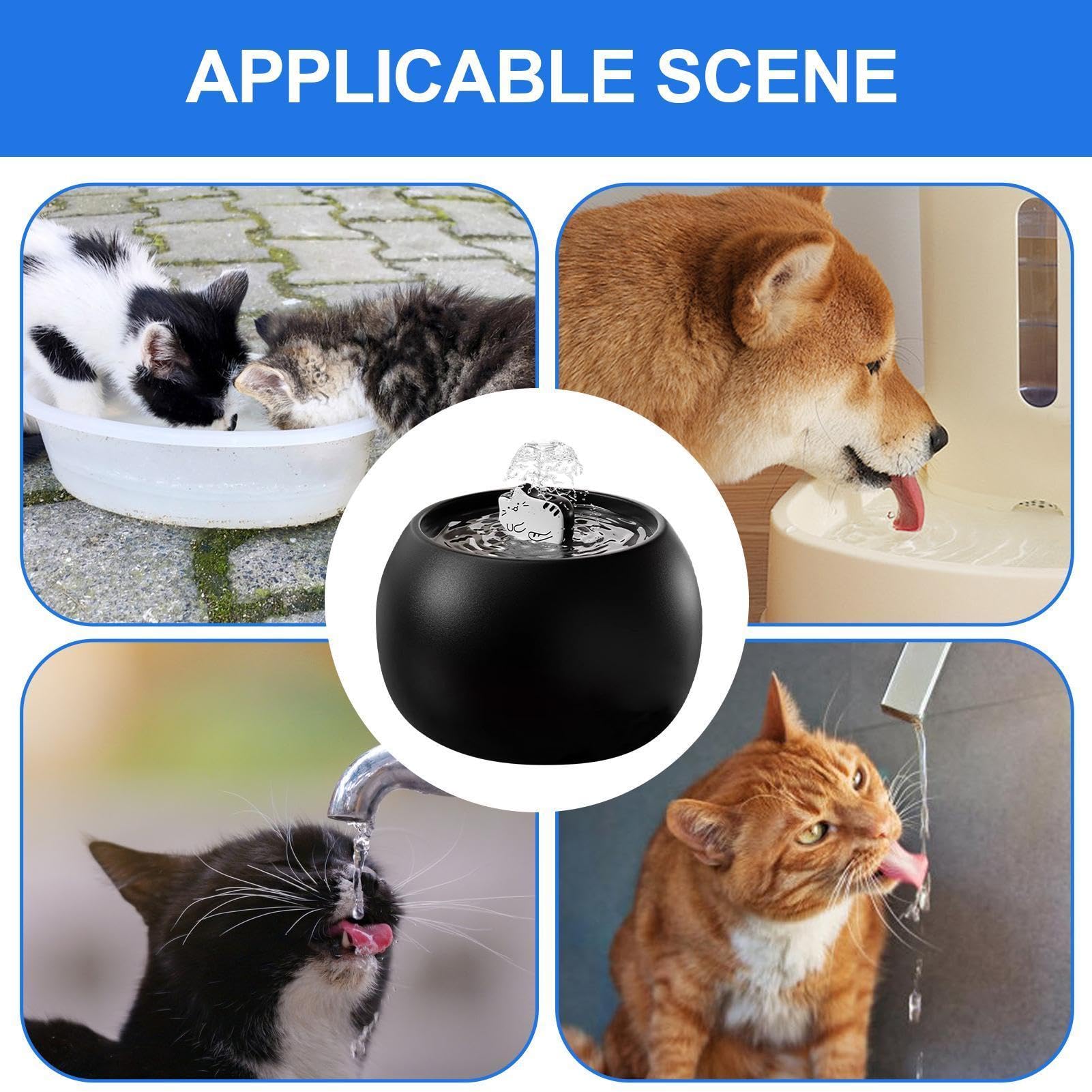 Fuente para Gatos Fuentes De Agua Desmontables Para Gatos En Interior | Dispensador Eléctrico Recargable Donde Tus Y Cachorros Pueden Beber Agua En Interiores Y Exteriores