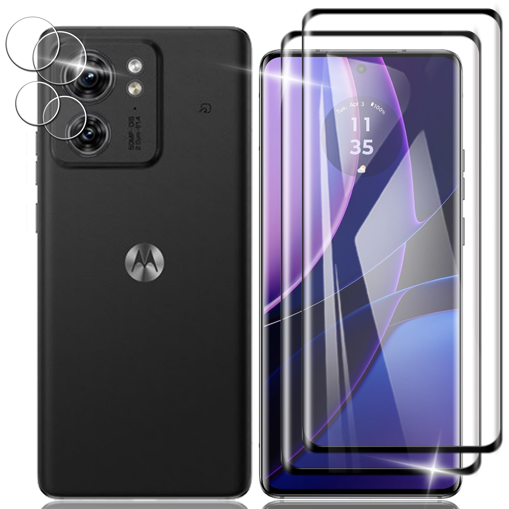 Amazon | Nutmeg【2枚＋2枚】指紋認証対応 Motorola Edge 40 用の 