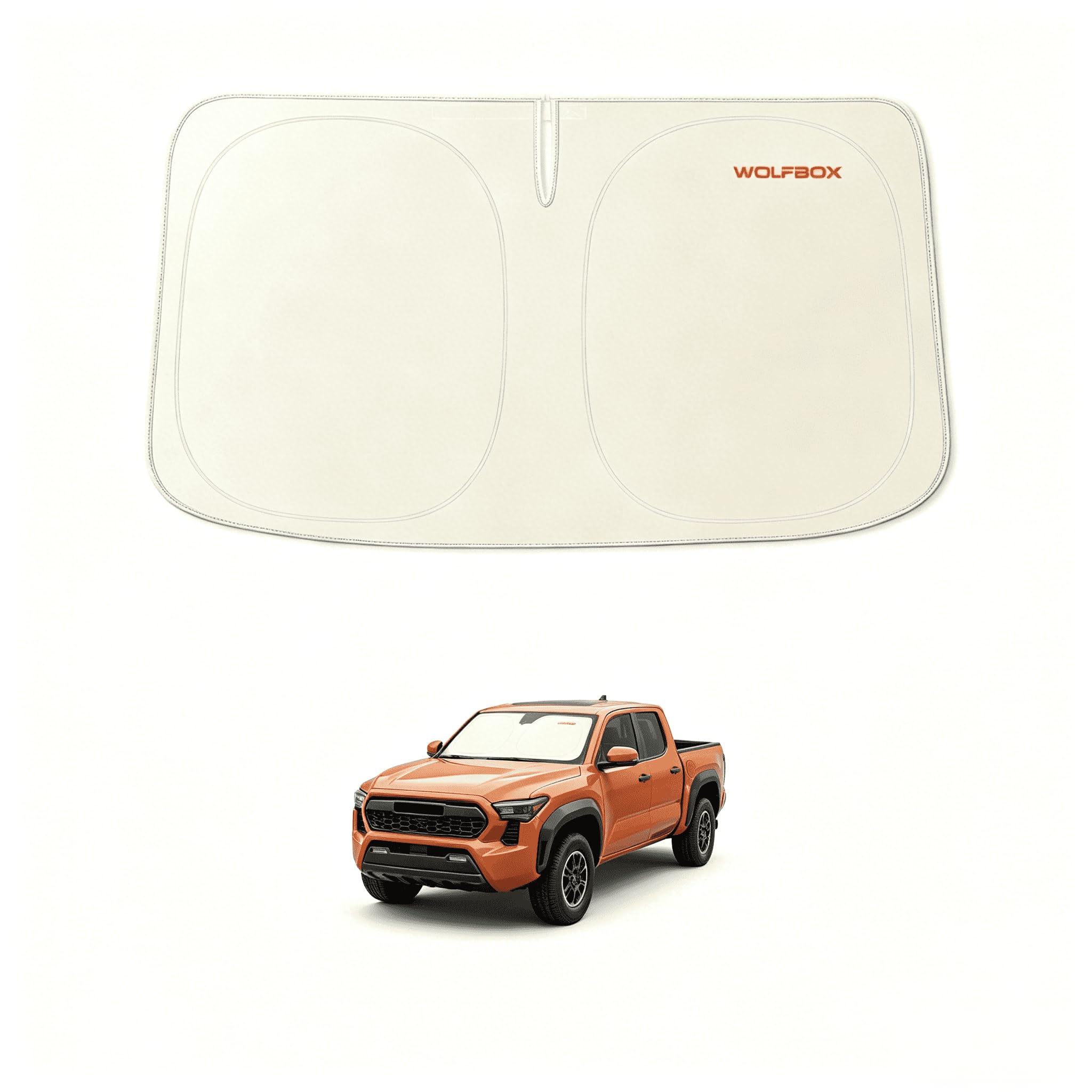 WOLFBOX Foldable Car Windshield Sun Shade, Maximum UV & Heat Shield Front Window Sunshade Visor Protector for Car SUV Truck (Small 59''x29.5'')