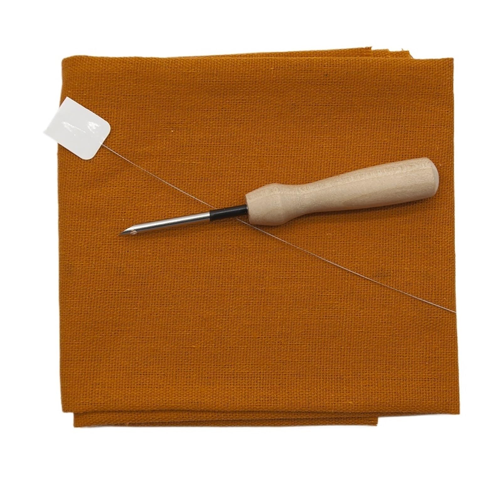 Punch Needle Craft Cloth 50 * 50cm Size Cotton Embroidery Needlework Fabric DIY Handmade Crafts(Orange)