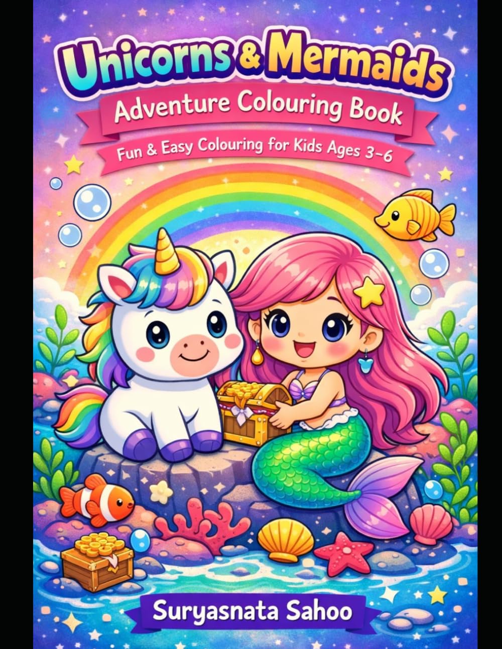 Unicorn and Mermaid Adventure Coloring Book for Kids Ages 3–6: Cute and Magical Coloring Pages with Easy Designs, Big Pictures, and Fun Fantasy Scenes for Toddlers and Preschoolers