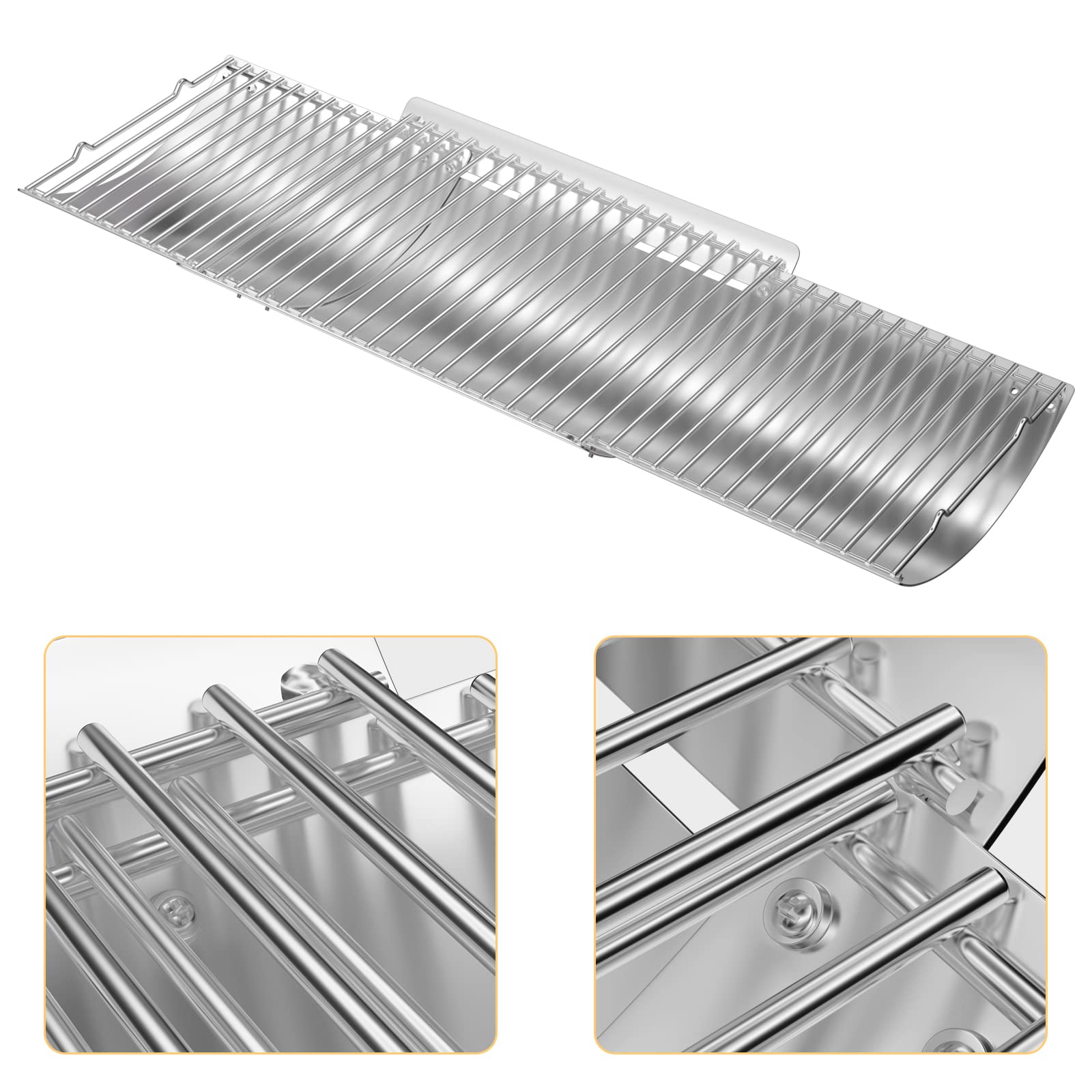 Bac à Cendres Universel Inox – WELL GRILL – Compatible Chargriller, Char-Broil, Royal Gourmet – Réglable 58,5-86 Cm