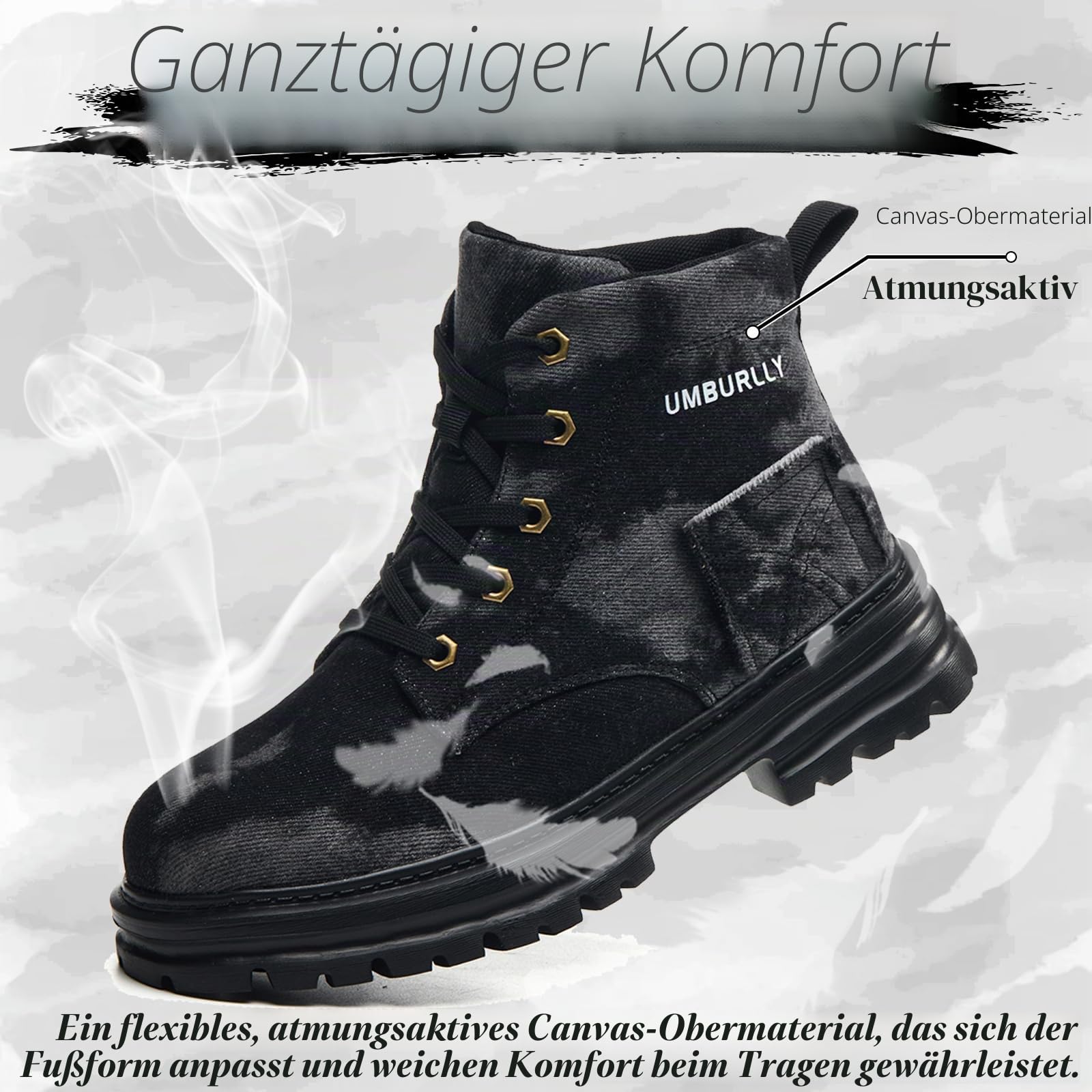 Sicherheitsschuhe Damen Leicht Atmungsaktiv Arbeitsschuhe mit Stahlkappe rutschfest Arbeitsstiefel Bequem