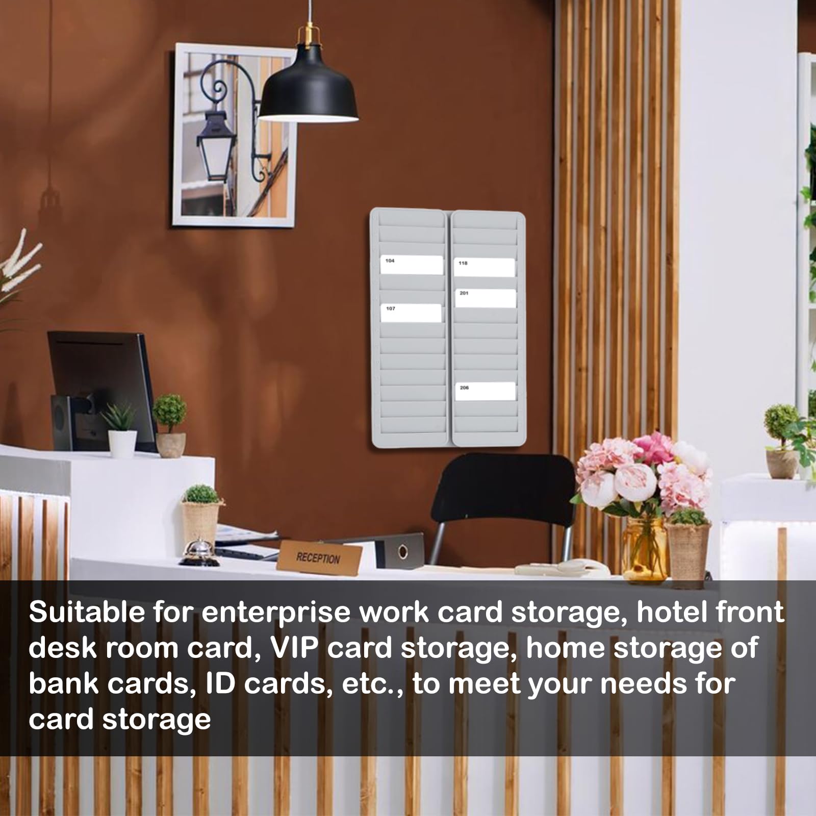 Porte-Badge Horaire, Support Mural Support De Cartes, Tableau d'Organisation De Cartes, Support De Fichier Mural, 28 Porte-Cartes, Hôtel, Maison, Rangement De Cartes De Chambre, Cartes D'Identité