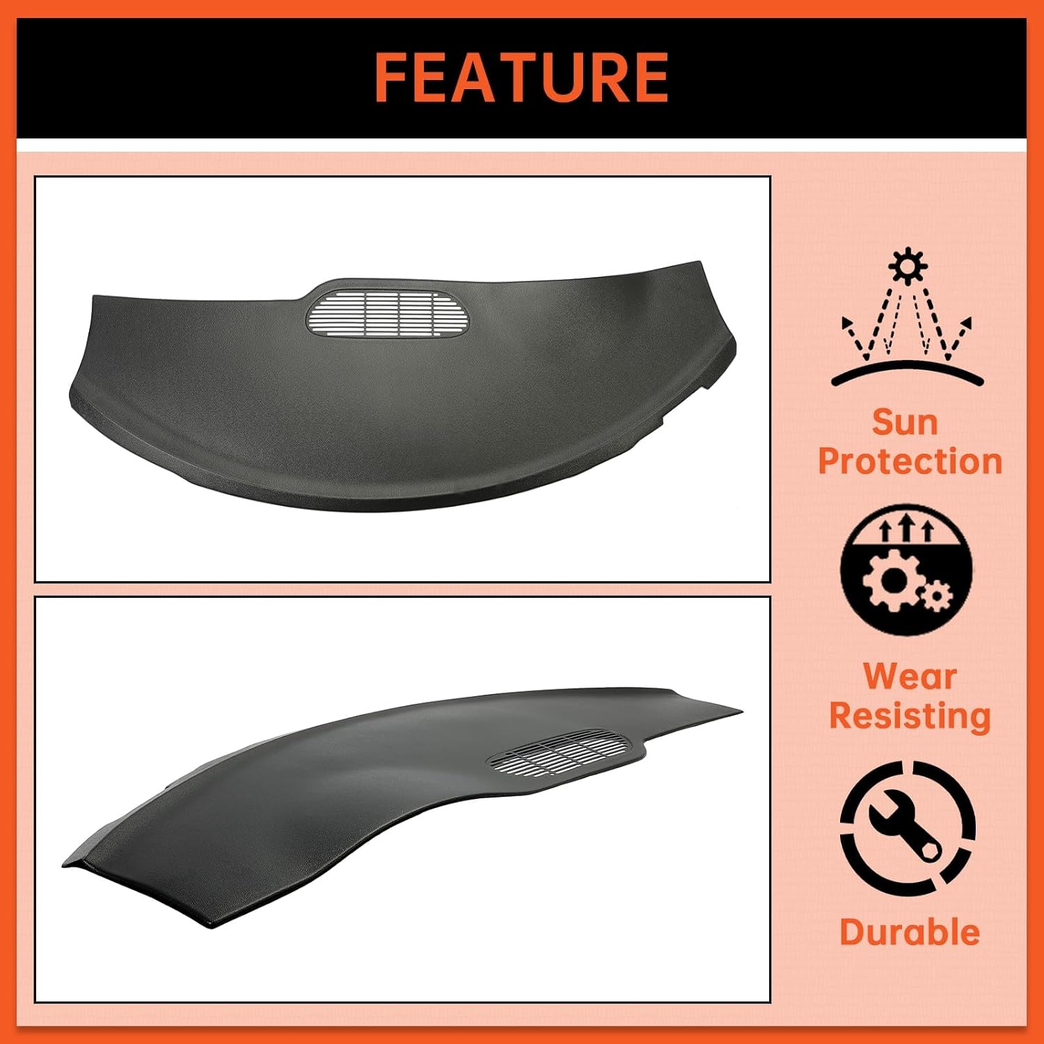 ECOTRIC Dash Cover Cap Compatible with 1997-2002 Camaro/Pontiac Firebird Dashboard Cover Bezel Overlay Black