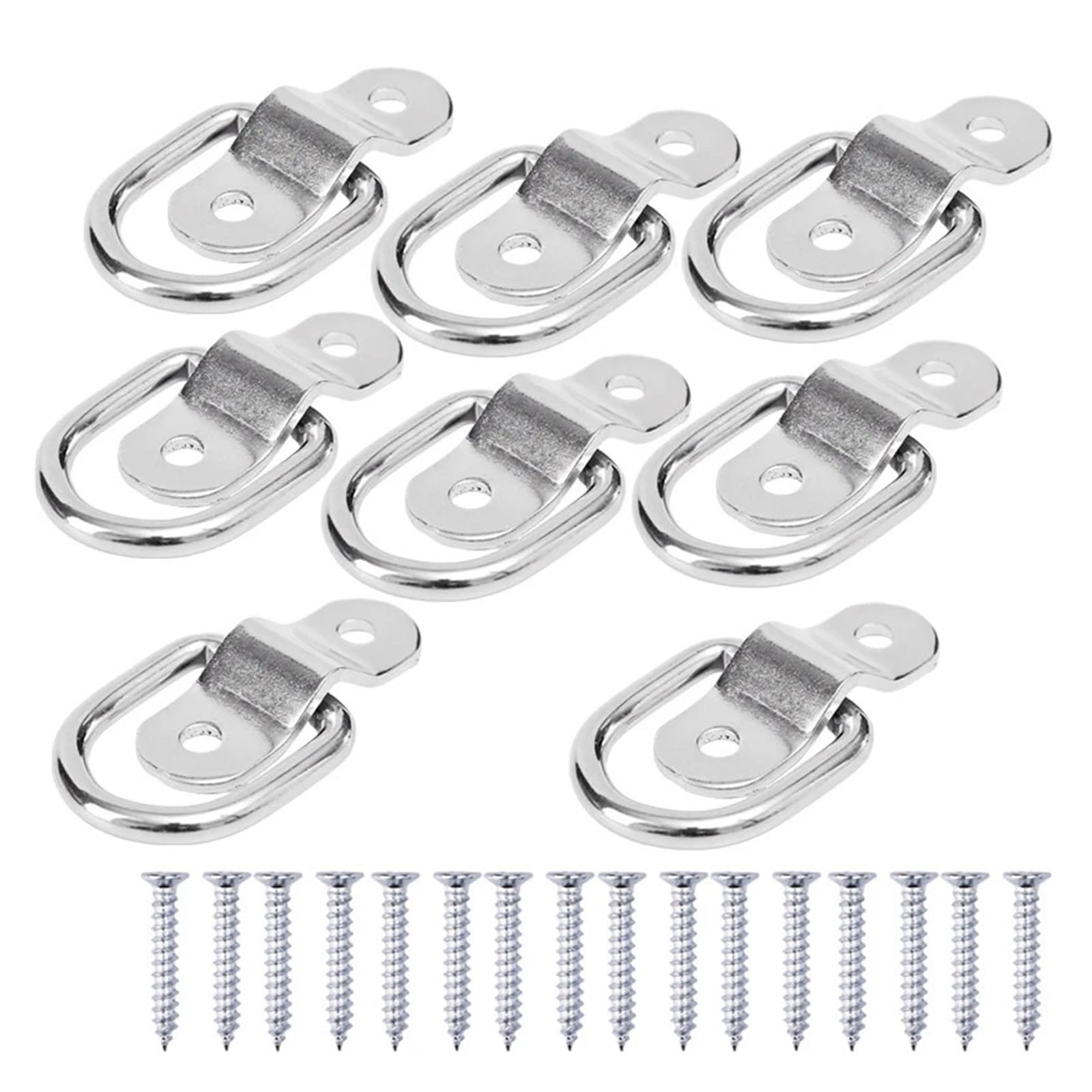 Pjfcewfdgx 8Pcs Stainless Steel D-Ring Tie Down Anchors With Screw For Trailers Rv Vans
