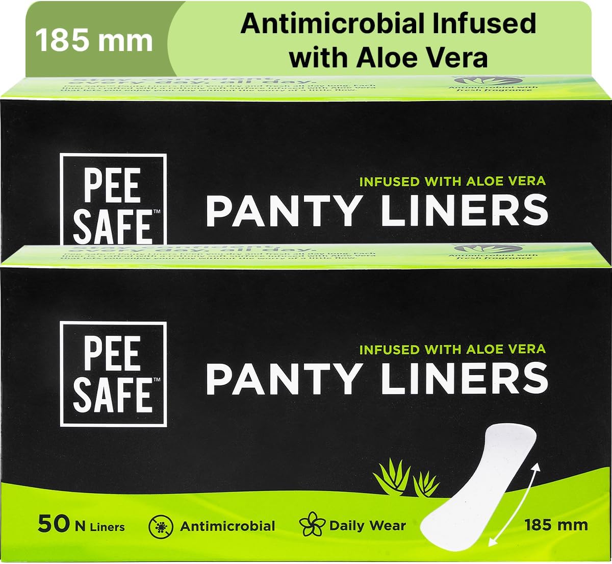 Aloe Vera Panty Liners for Women - Pack of 100 | Pantyliners with 185mm Length | Extra Comfort | Keeps You Dry & Fresh All Day Long