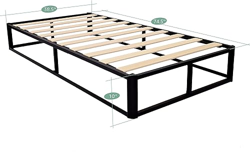 Miniatura 2 de V&LX Marco de cama de plataforma de metal de 6 pulgadas, no necesita somier, tamaño individual