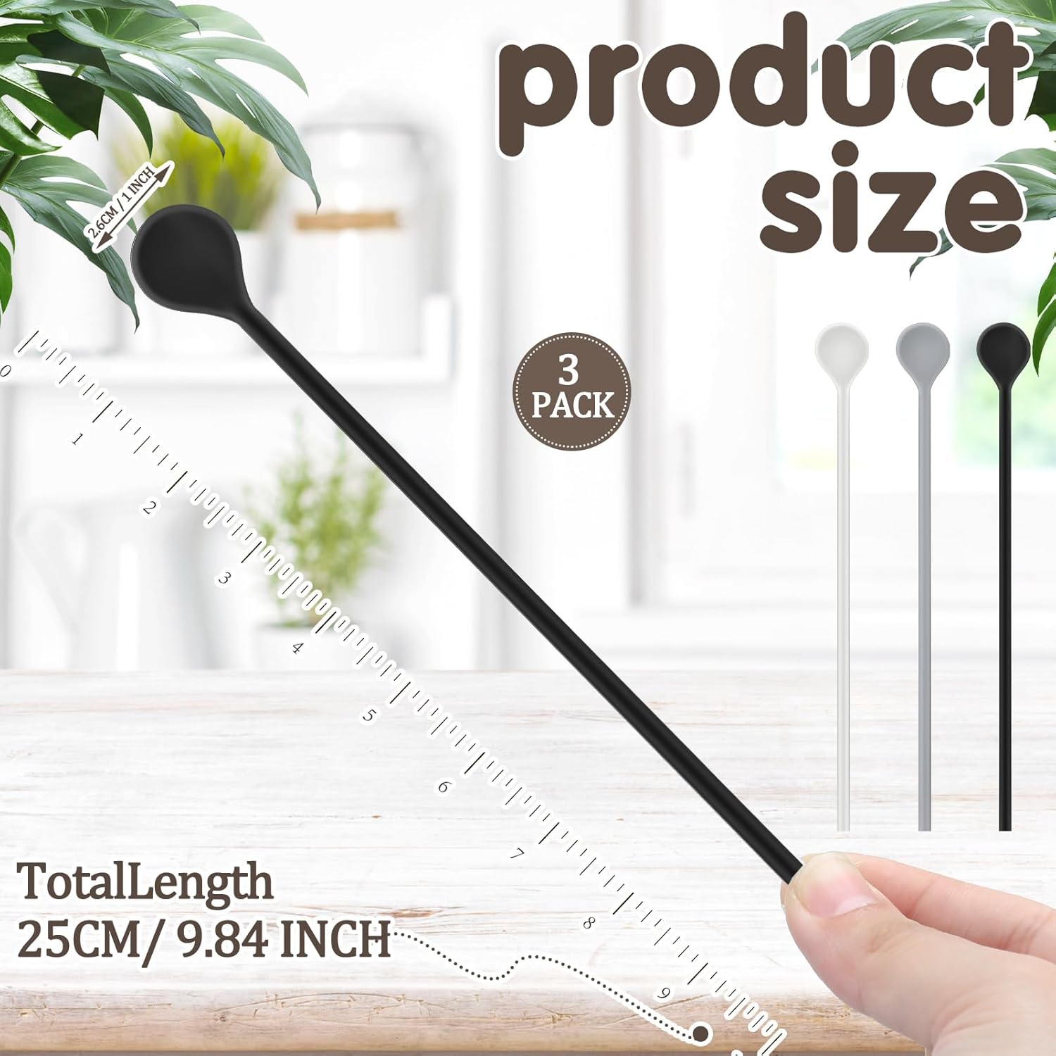 Silicone Stirrer Sti Spoon Reble Long Cotail Coffee