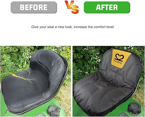 Miniatura 6 de 2win2buy - Funda de asiento para cortacésped, funda de asiento de repuesto con acolchado impermeable para tractor de jardín Cub Cadet Troy Bilt