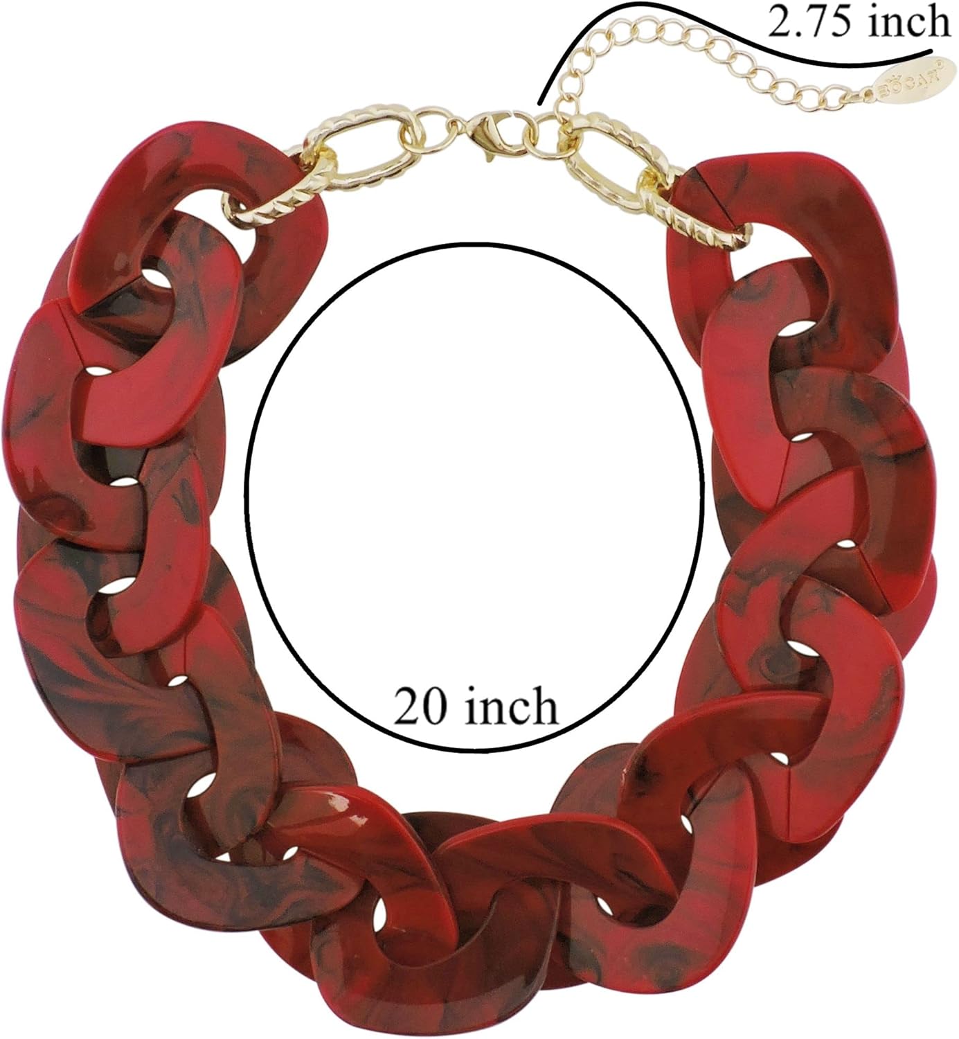 Bocar Statement Chunky Acrylic Cuban Choker Necklace Fashion Bib Collar Chain Necklace for Women(NK-10666) - Image 6