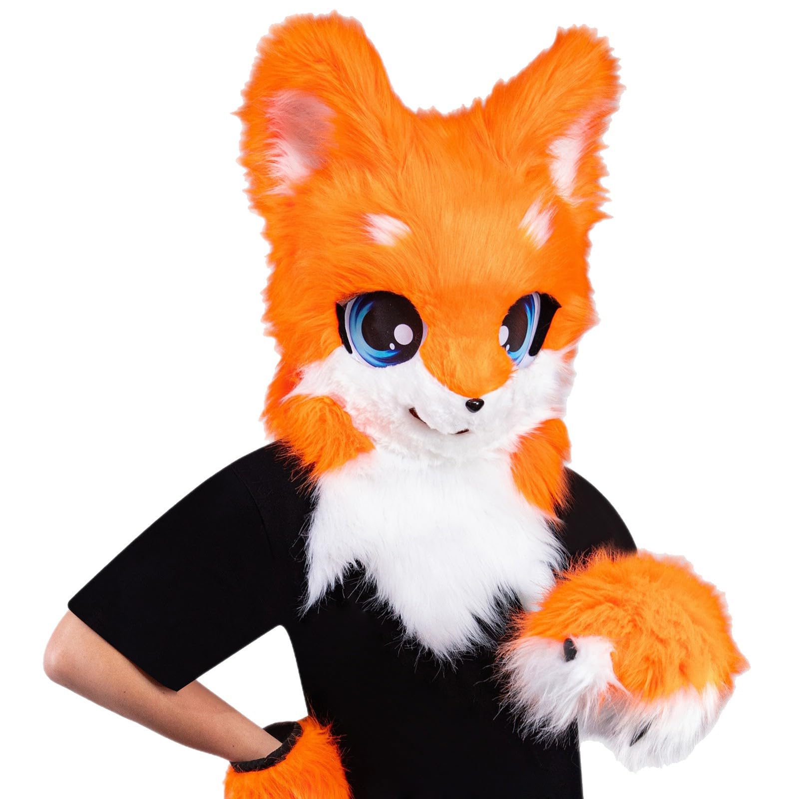 Limtula Furry Costume Fursuit Head Mask for Adults, Plush Animal Furry Mask Cosplay Accessories for Halloween Party and Masquerade