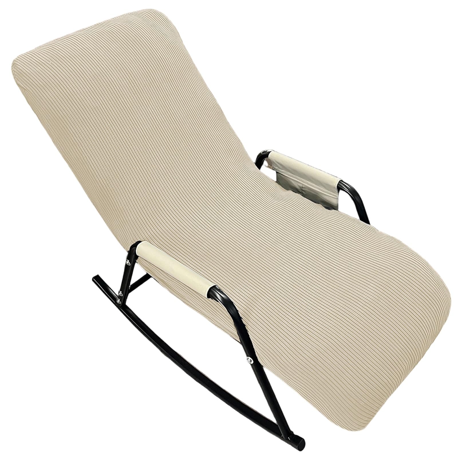 Odaima Nordic Relax Recliner Chair Slipcover,Jacquard Stretch Rocking Chair Slip Cover Single Sofa Slipcover Non-slip Washable Living Room Furniture Protector(Beige)