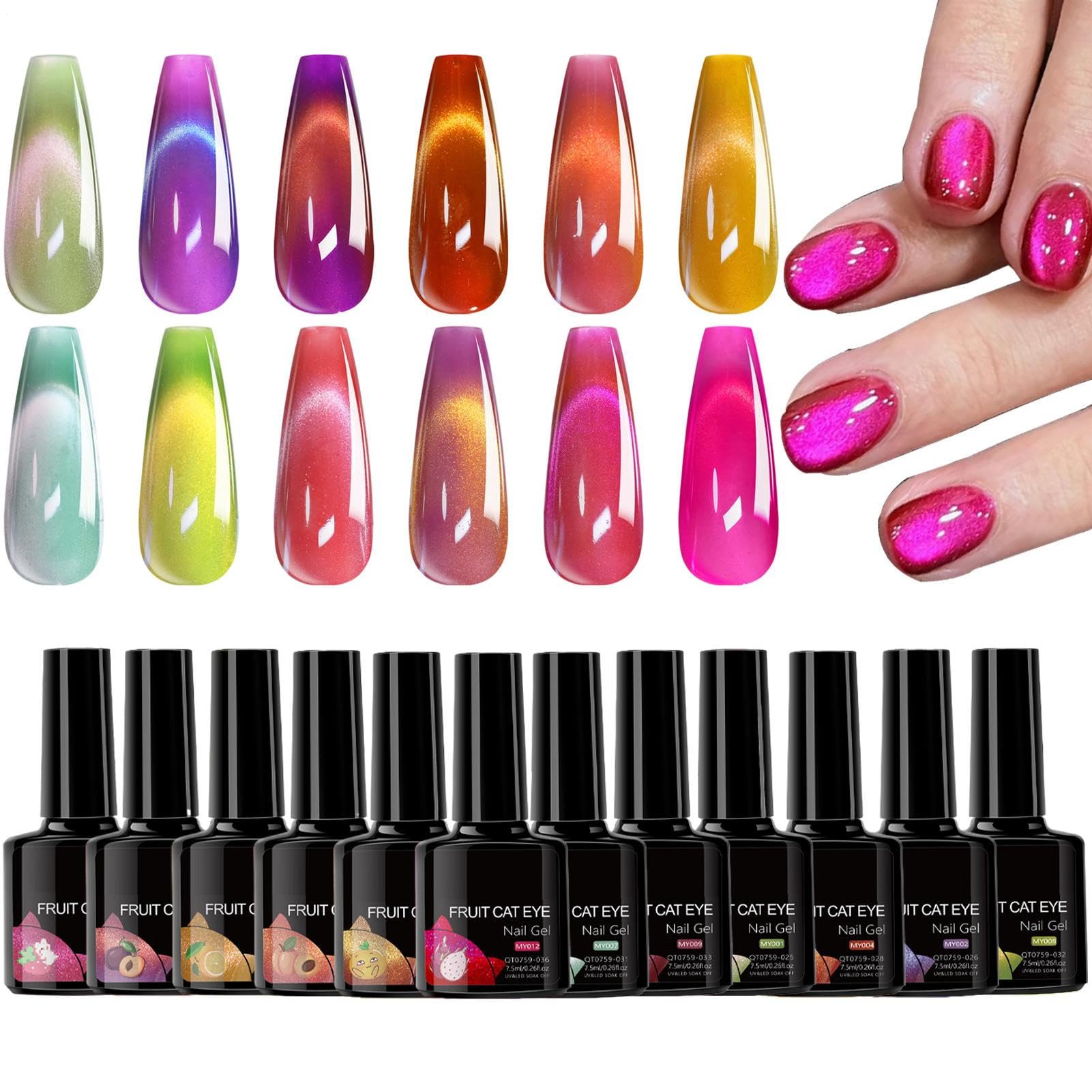 Vernis semi-permanent pour ongles série œil de chat
